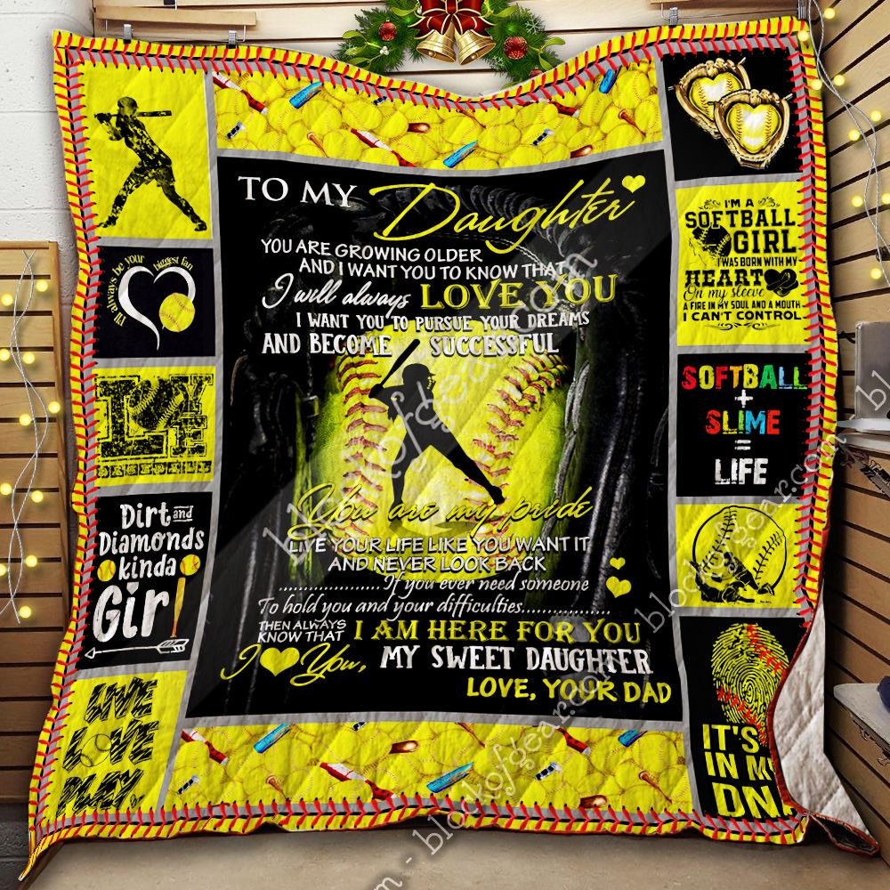 Dad Daughter Softball LNT0712039 Quilt Blanket