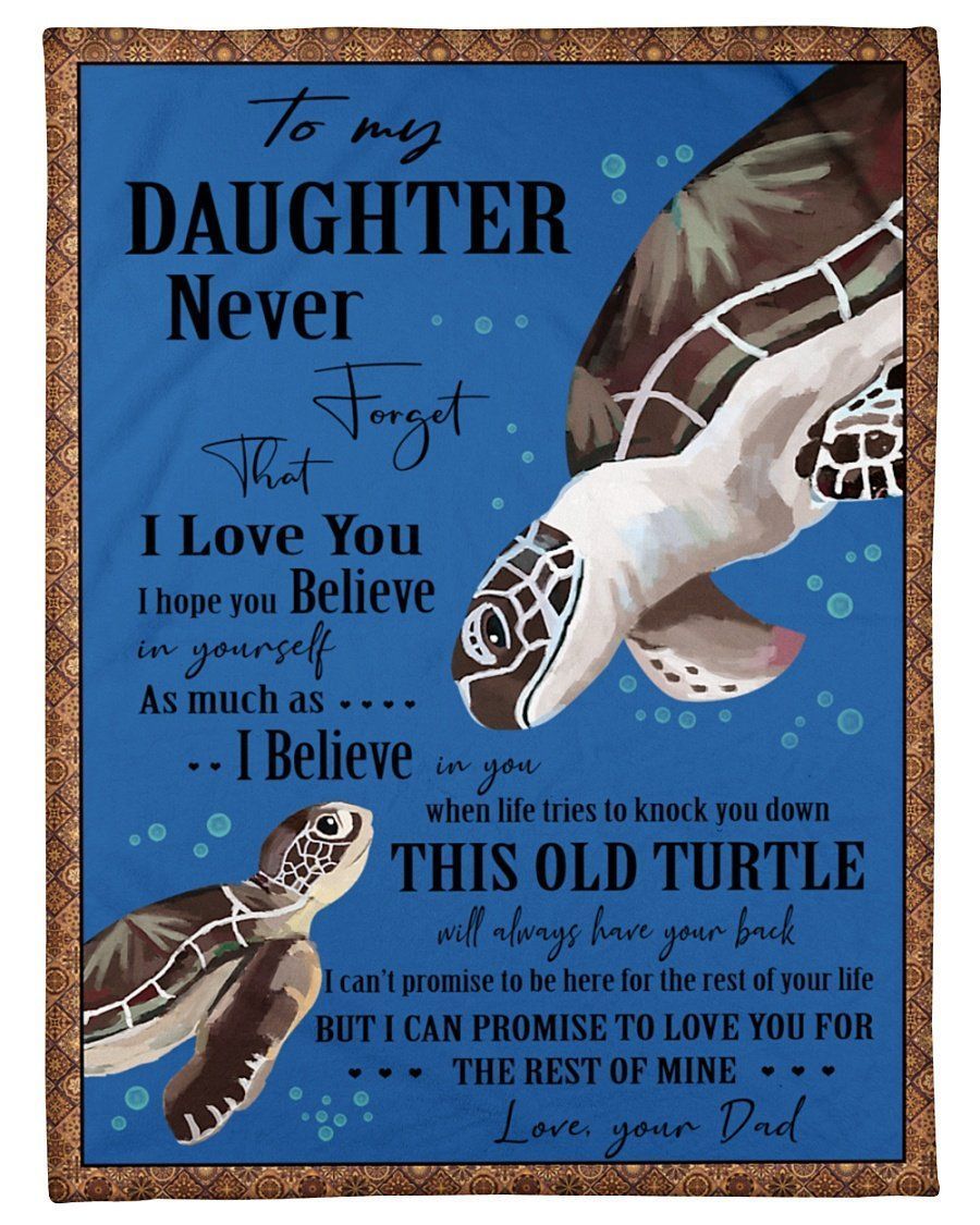 Dad Gift For Daughter Never Forget I Love You Fleece Blanket