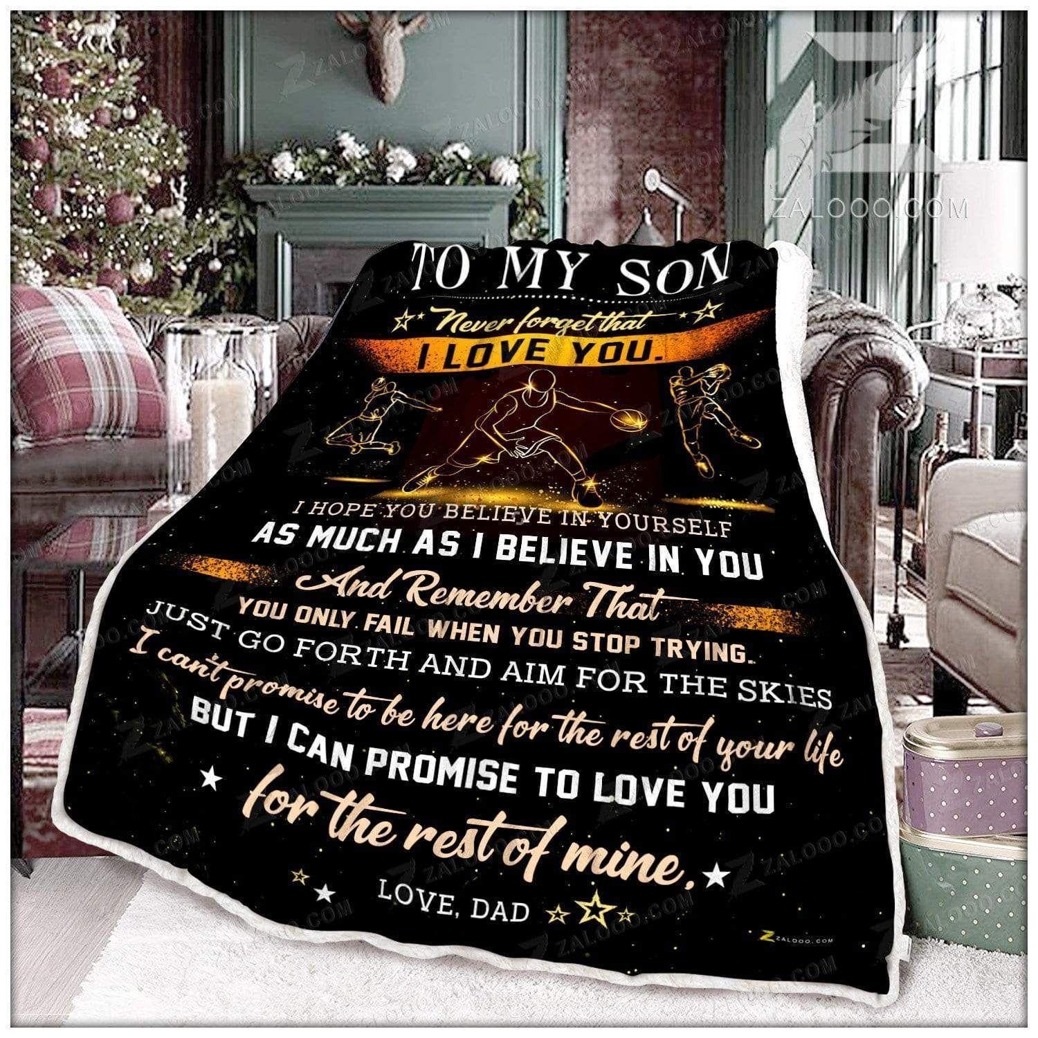 Dad Gift For Son Love You For The Rest Of Mine Throw Fleece Blanket