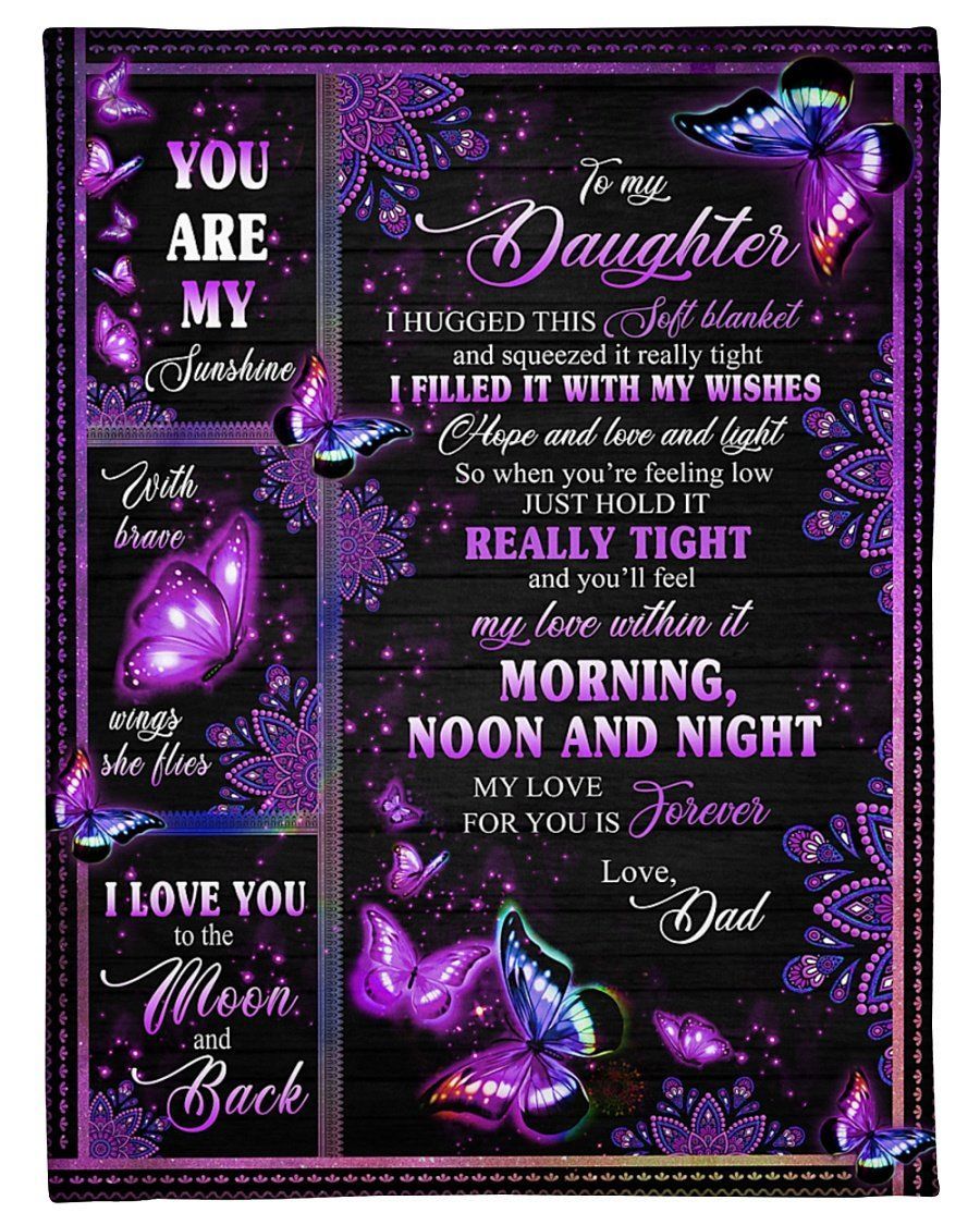 Dad Giving Daughter I Filled It With My Wishes Fleece Blanket