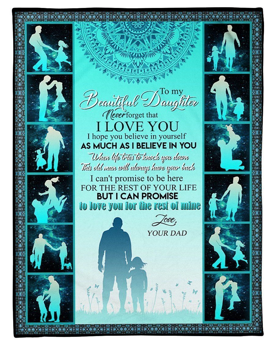 Dad Giving Daughter Never Forget That I Love You Fleece Blanket
