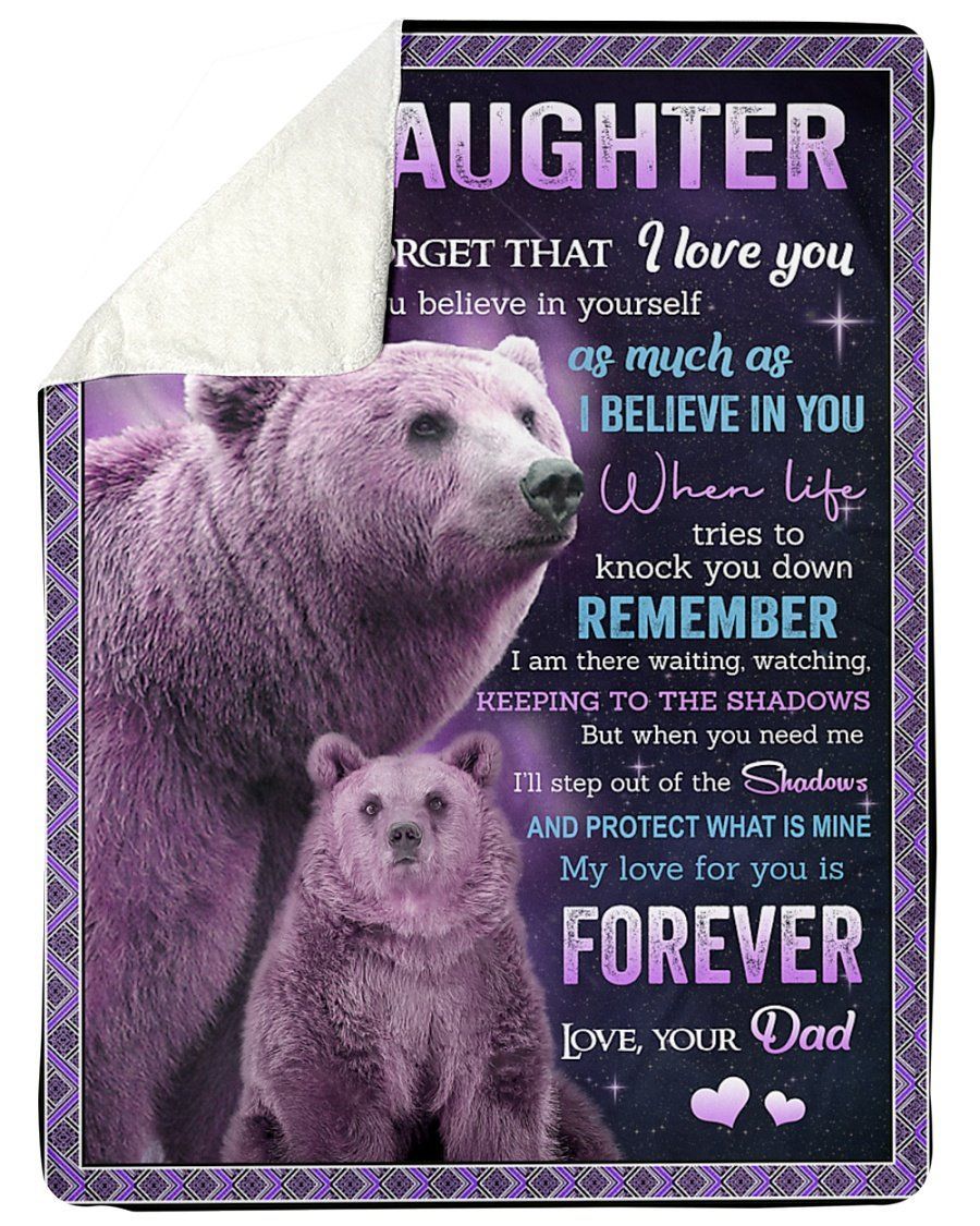 Dad Giving Gift For Daughter I Love You Fleece Blanket Sherpa Blanket