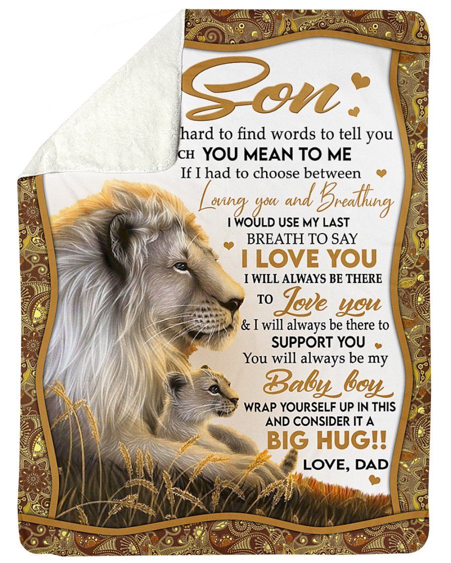 Dad Giving Son You Mean The World To Me Fleece Blanket Sherpa Blanket