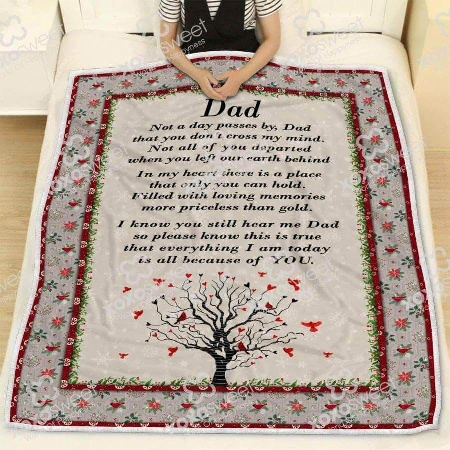 Dad Missing You Sherpa Fleece Blanket
