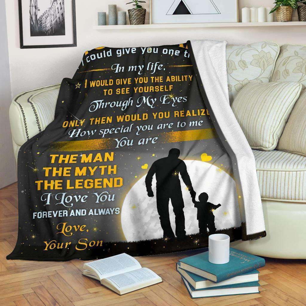 Dad Son The Man The Myth The Legend Sherpa Fleece Blanket