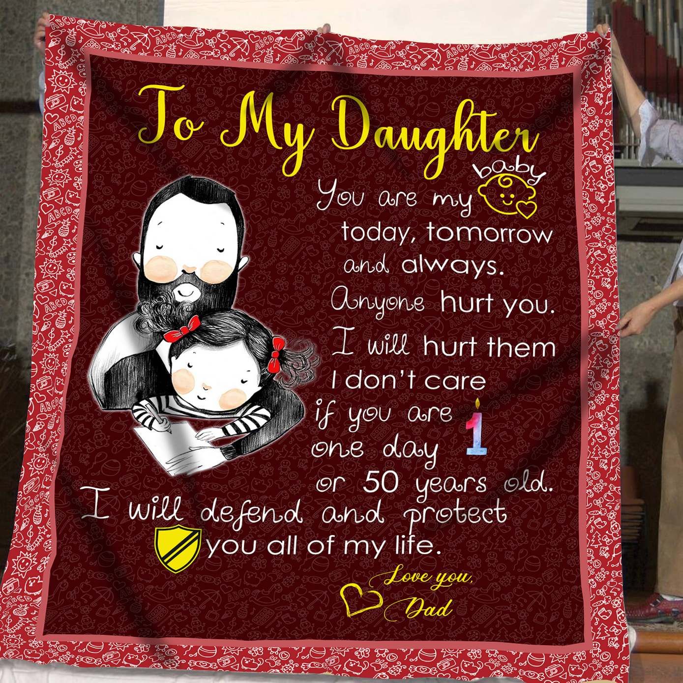 Dad To Baby Daughter Quilt Blanket DHC291141VT