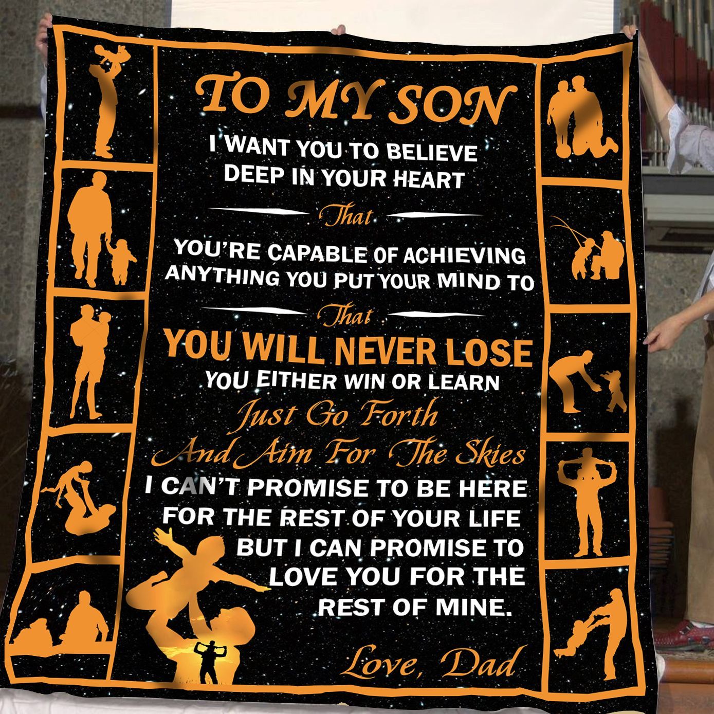 Dad To Baby Son Sherpa Fleece Blanket