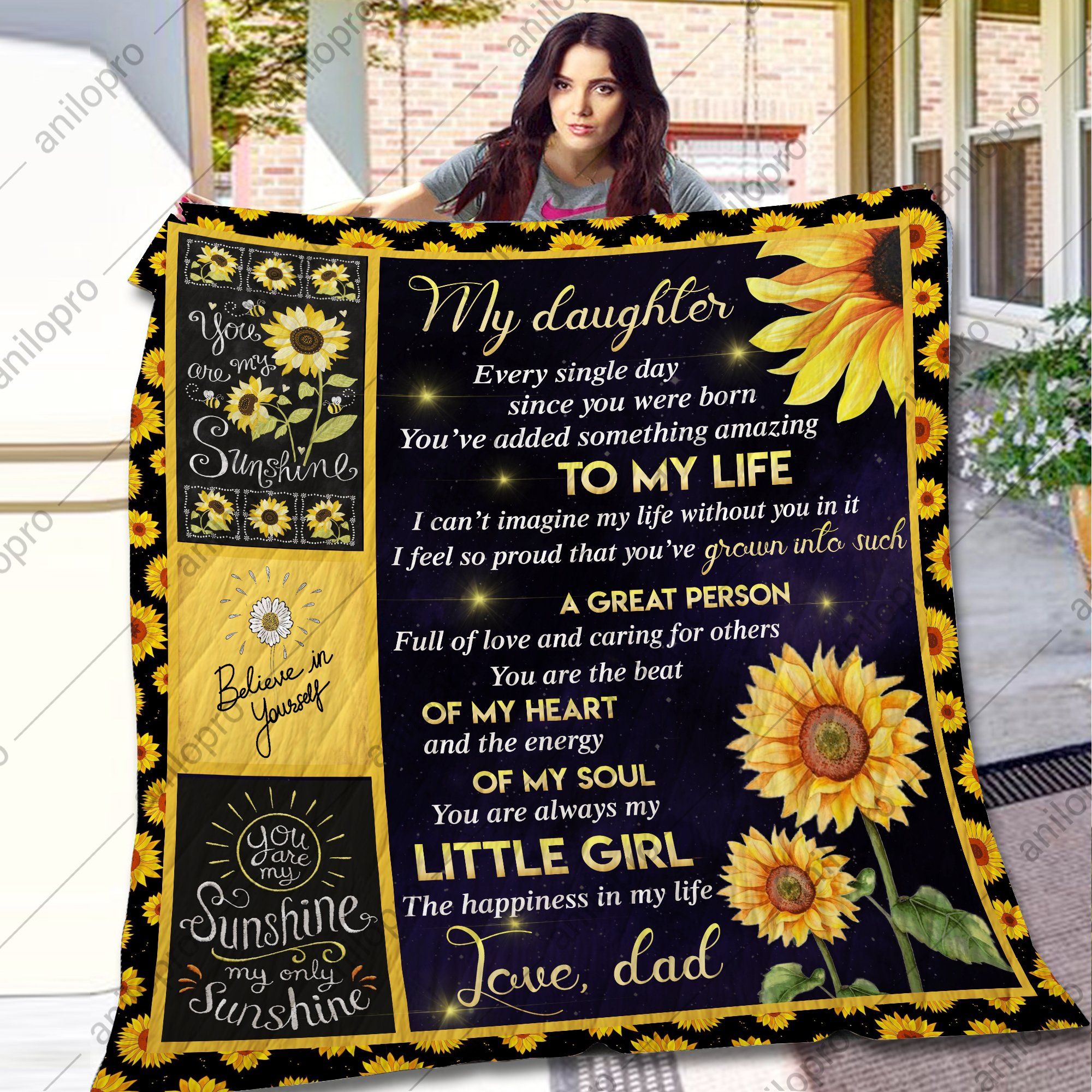 Dad To Daughter A Great Person Quilt Blanket DHC04012073TD