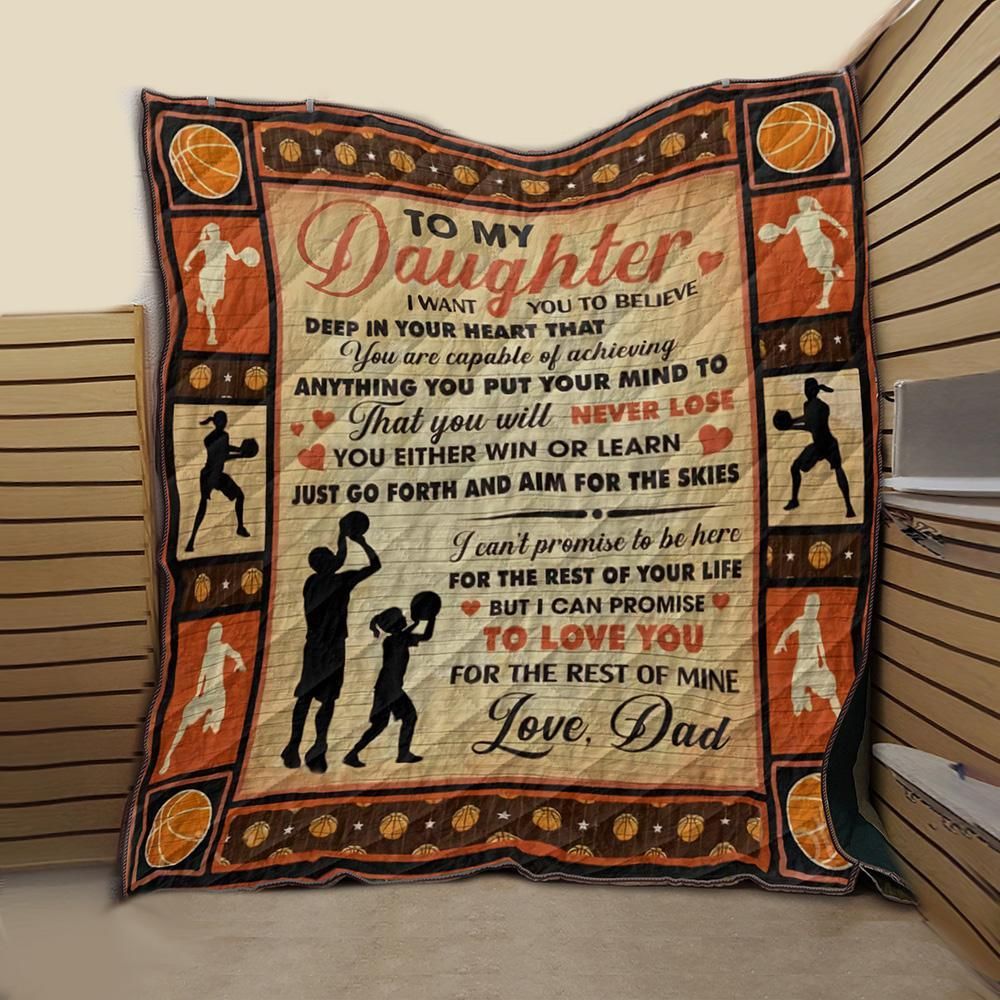 Dad To Daughter Basketball Quilt Blanket Dhc09121846Dd
