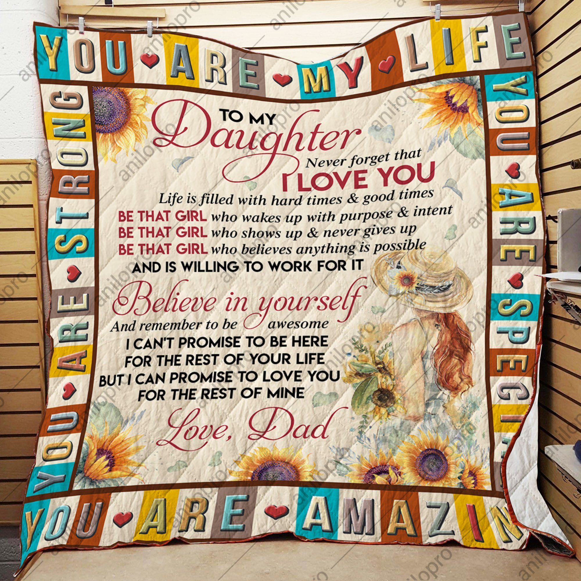 Dad To Daughter Be That Girl GS-CL-DT3006 Quilt Blanket