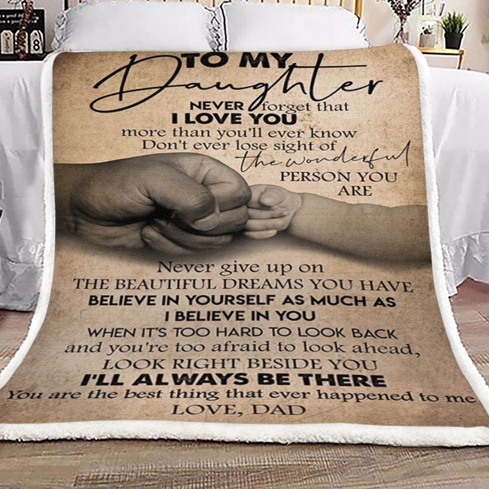 Dad To Daughter Sherpa Fleece Blanket
