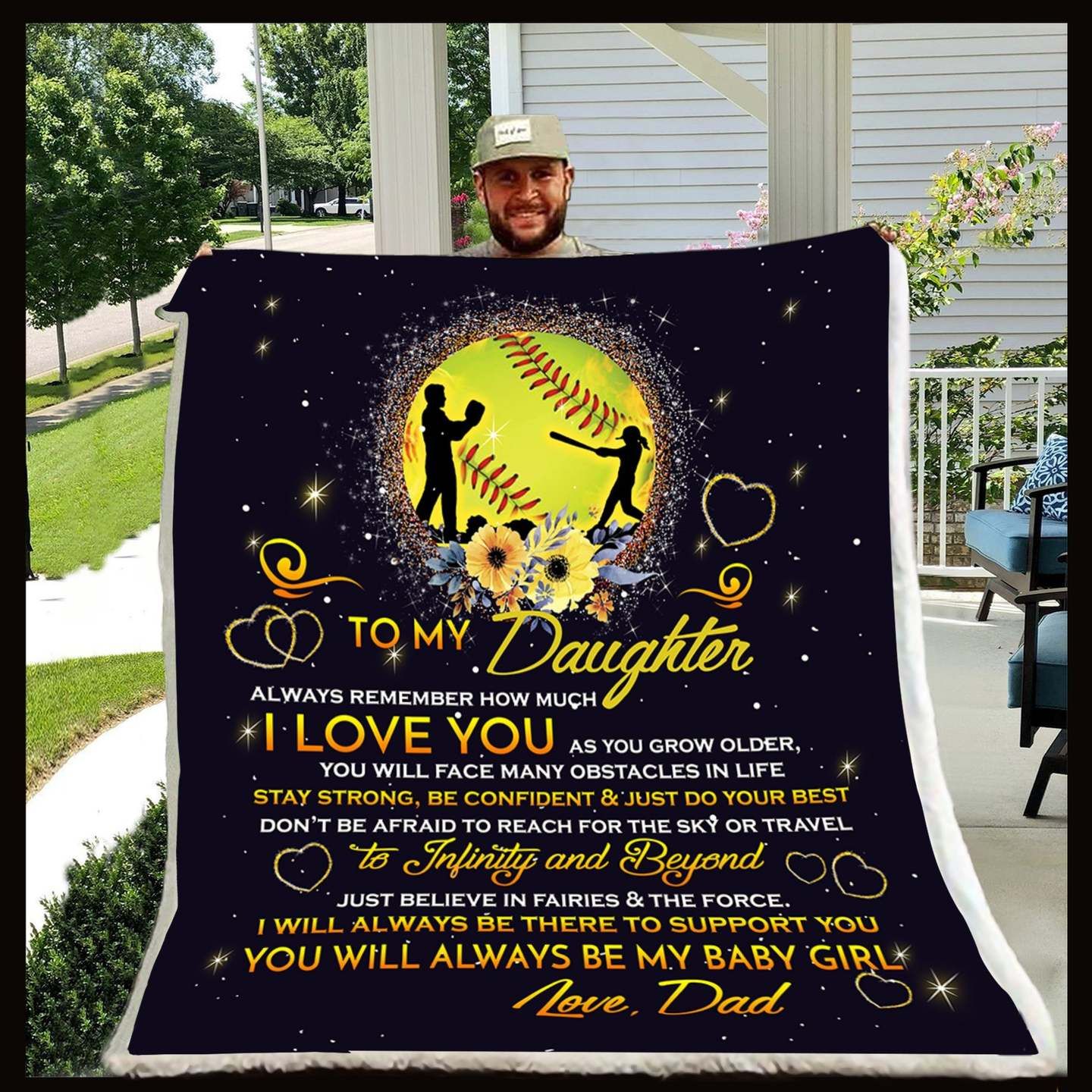 Dad To Daughter Sherpa Fleece Blanket