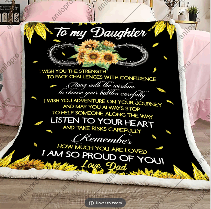 Dad To Daughter Sherpa Fleece Blanket