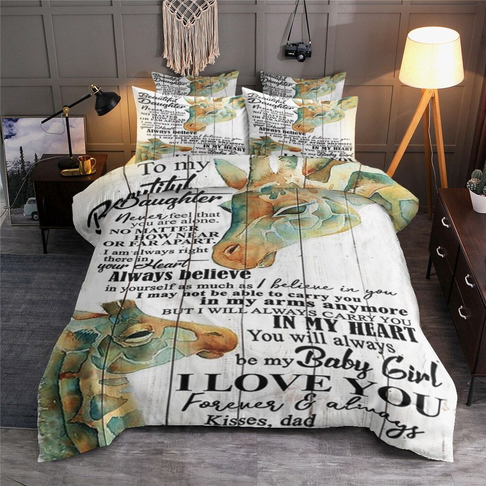 Dad To Daughter Giraffe Bedding Set