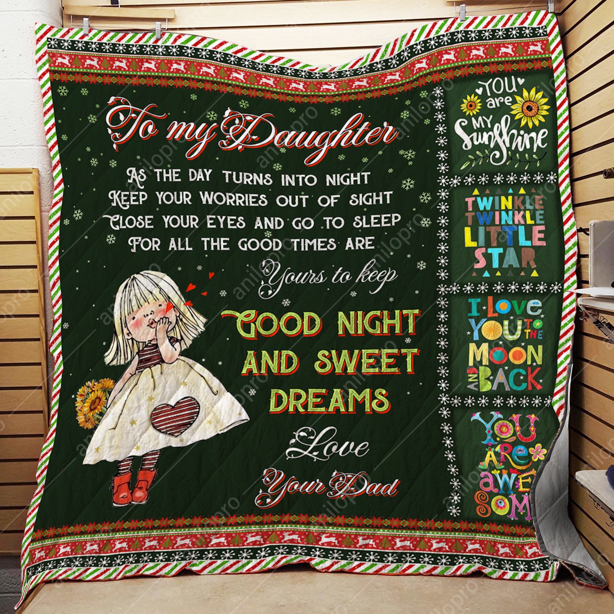 Dad To Daughter Good Night Quilt Blanket DHC04012090TD