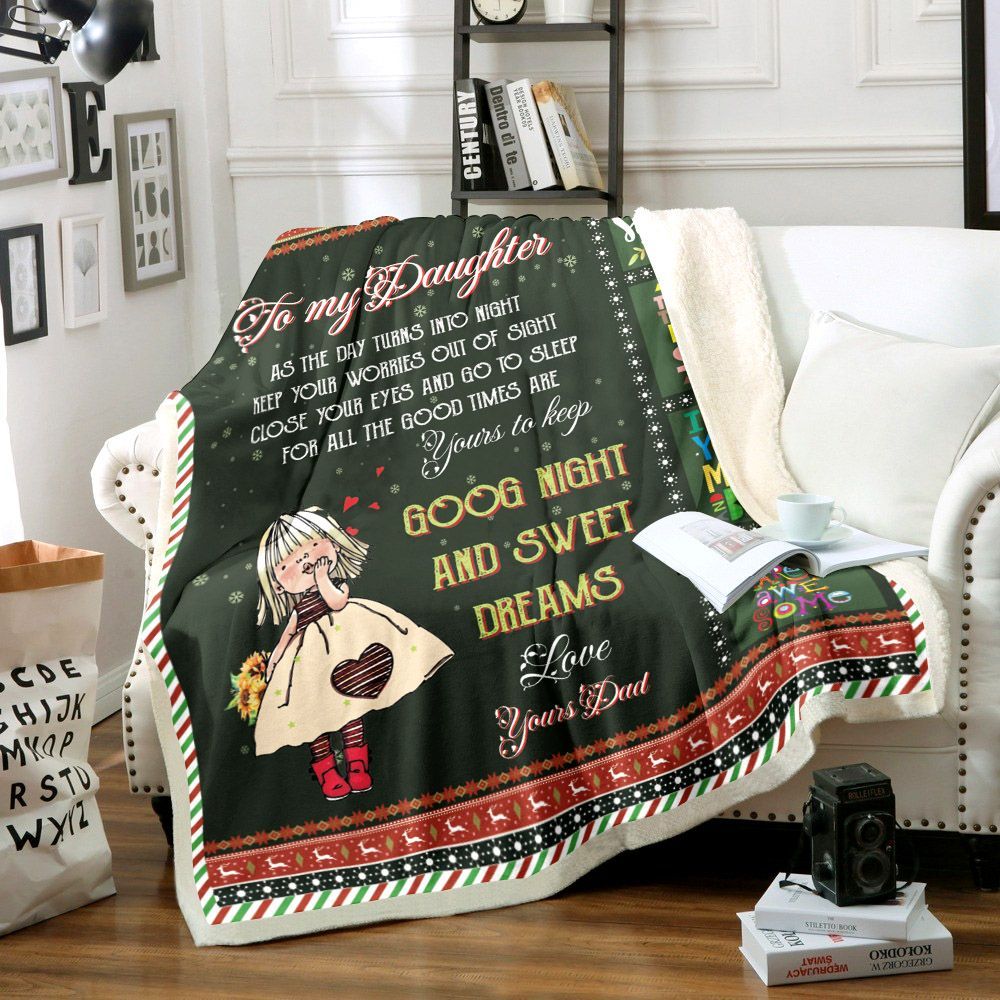 Dad To Daughter Sherpa Fleece Blanket