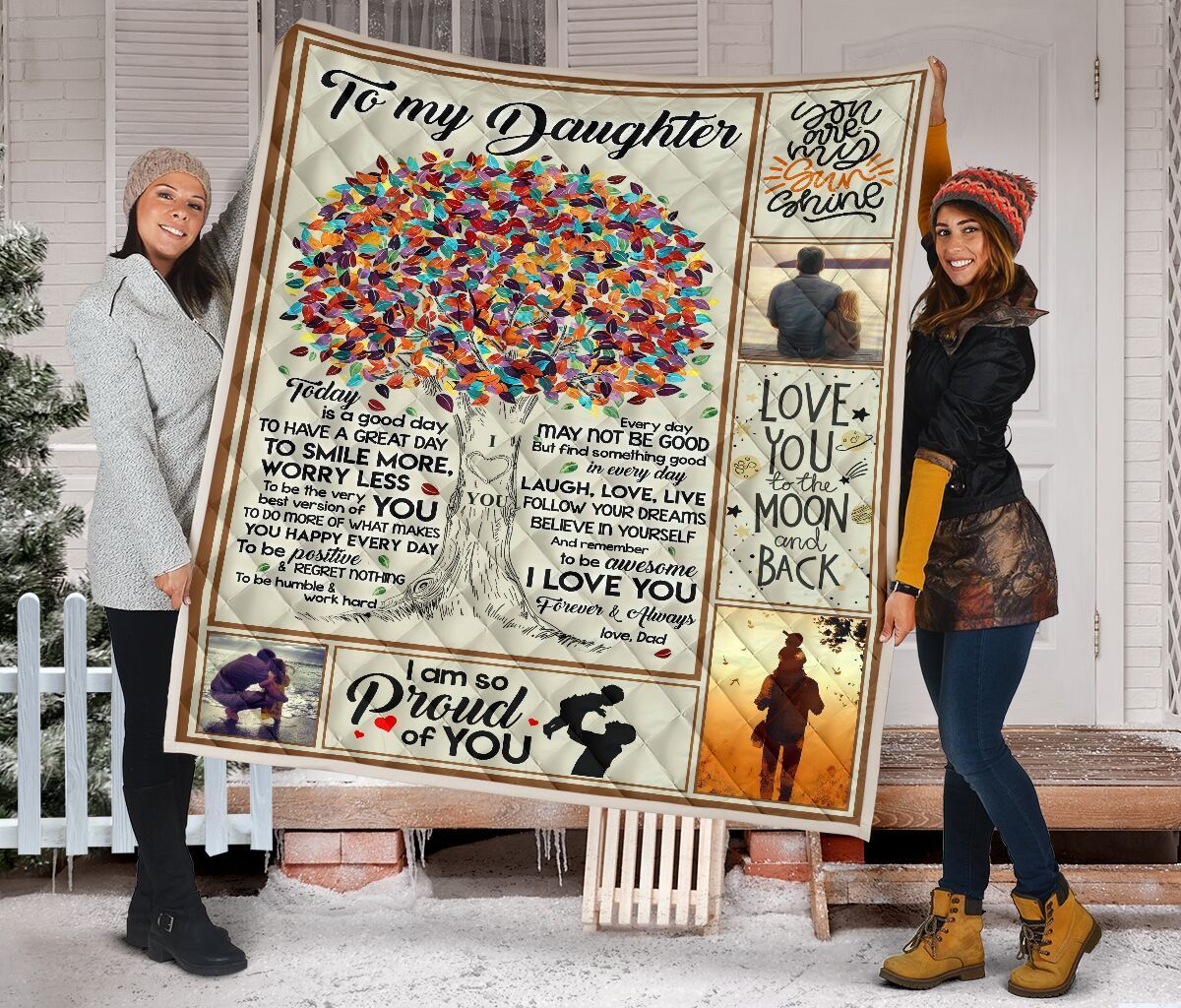 Dad To Daughter I Am So Proud Of You GS-CL-NT1307 Quilt Blanket