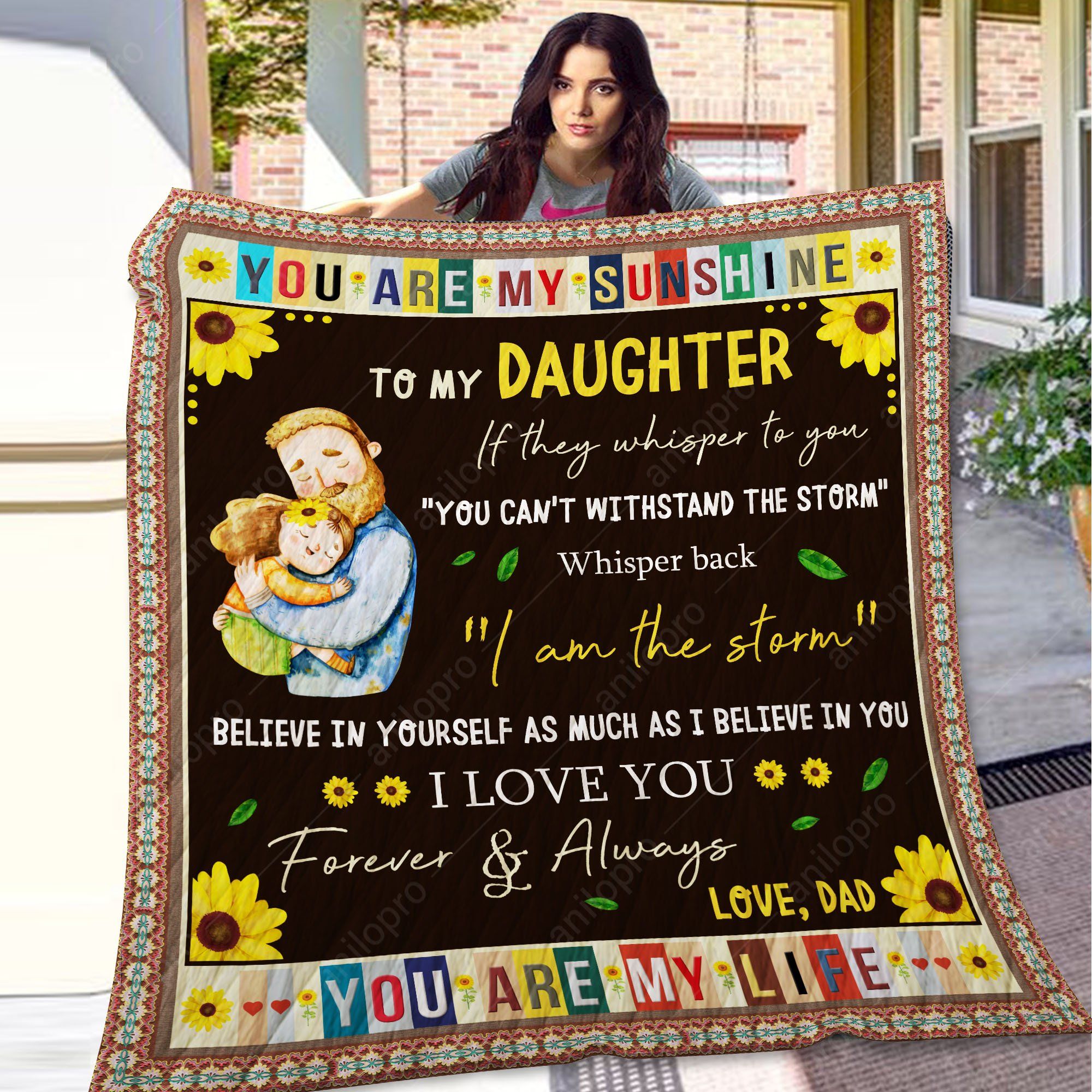 Dad To Daughter I Am The Storm Quilt Blanket DHC040120203TD