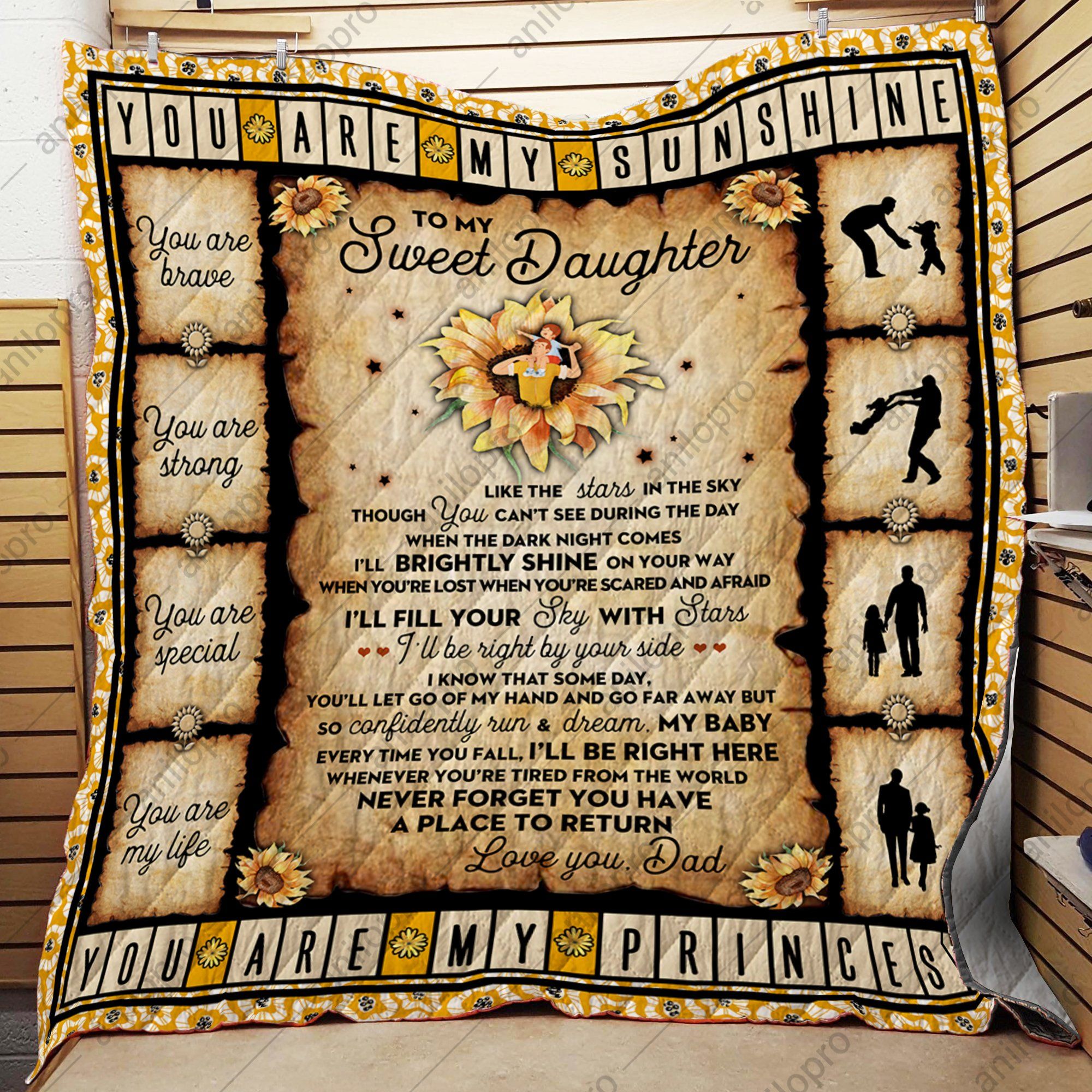Dad To Daughter ILl Be A Star Quilt Blanket DHC040120176TD
