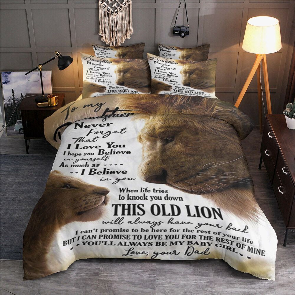 Dad To Daughter Lion Bedding Set