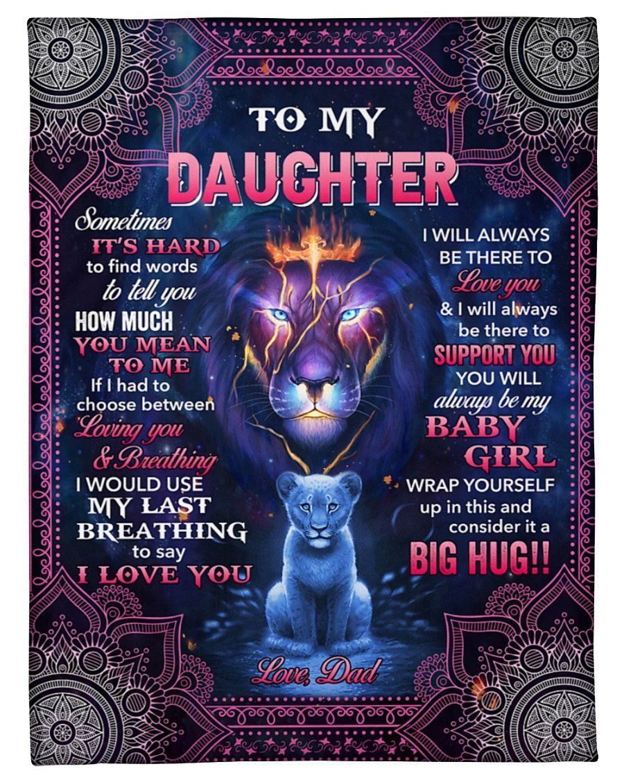 Dad To Daughter Lion King I Love You Fleece Blanket Fleece Blanket