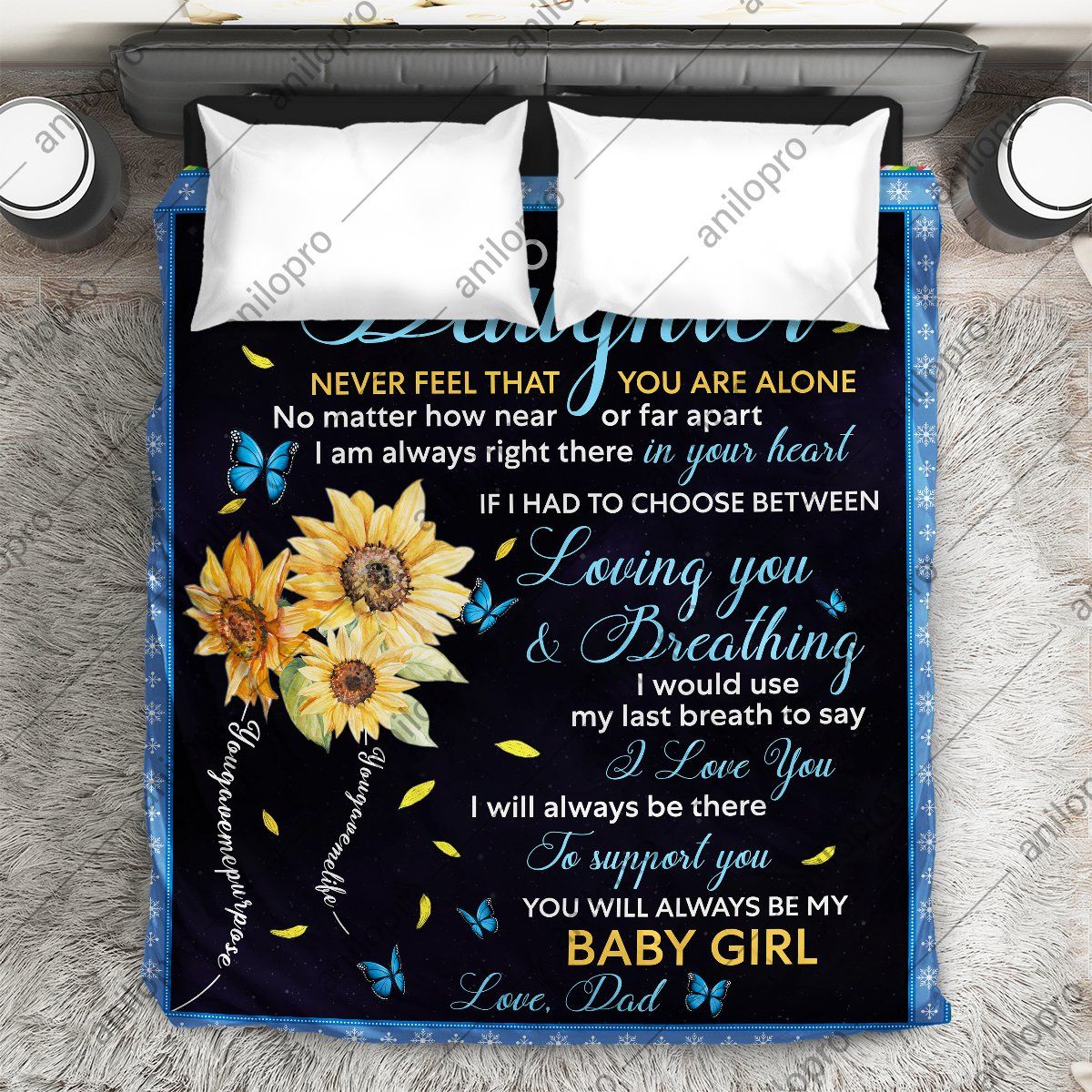 Dad To Daughter Loving You And Breathing Quilt Blanket DHC04012068TD