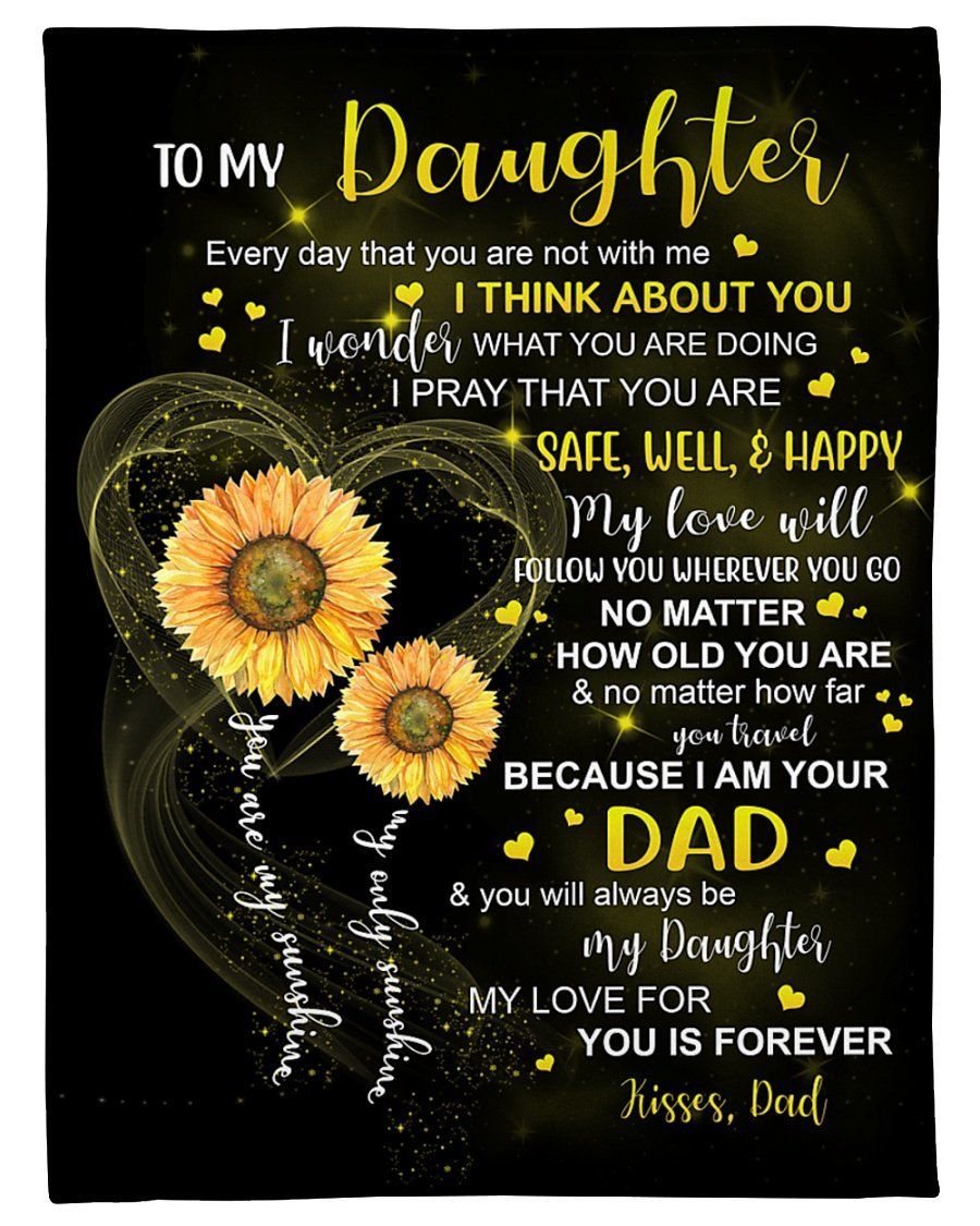 Dad To Daughter Missing You Is My Hobby Fleece Blanket Fleece Blanket