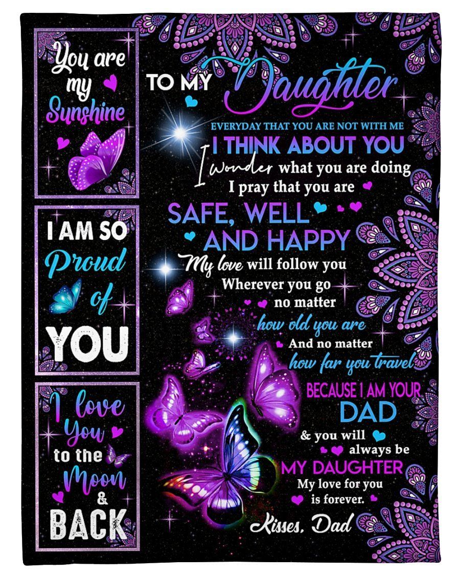 Dad To Daughter My Love For You Is Forever Fleece Blanket Fleece Blanket