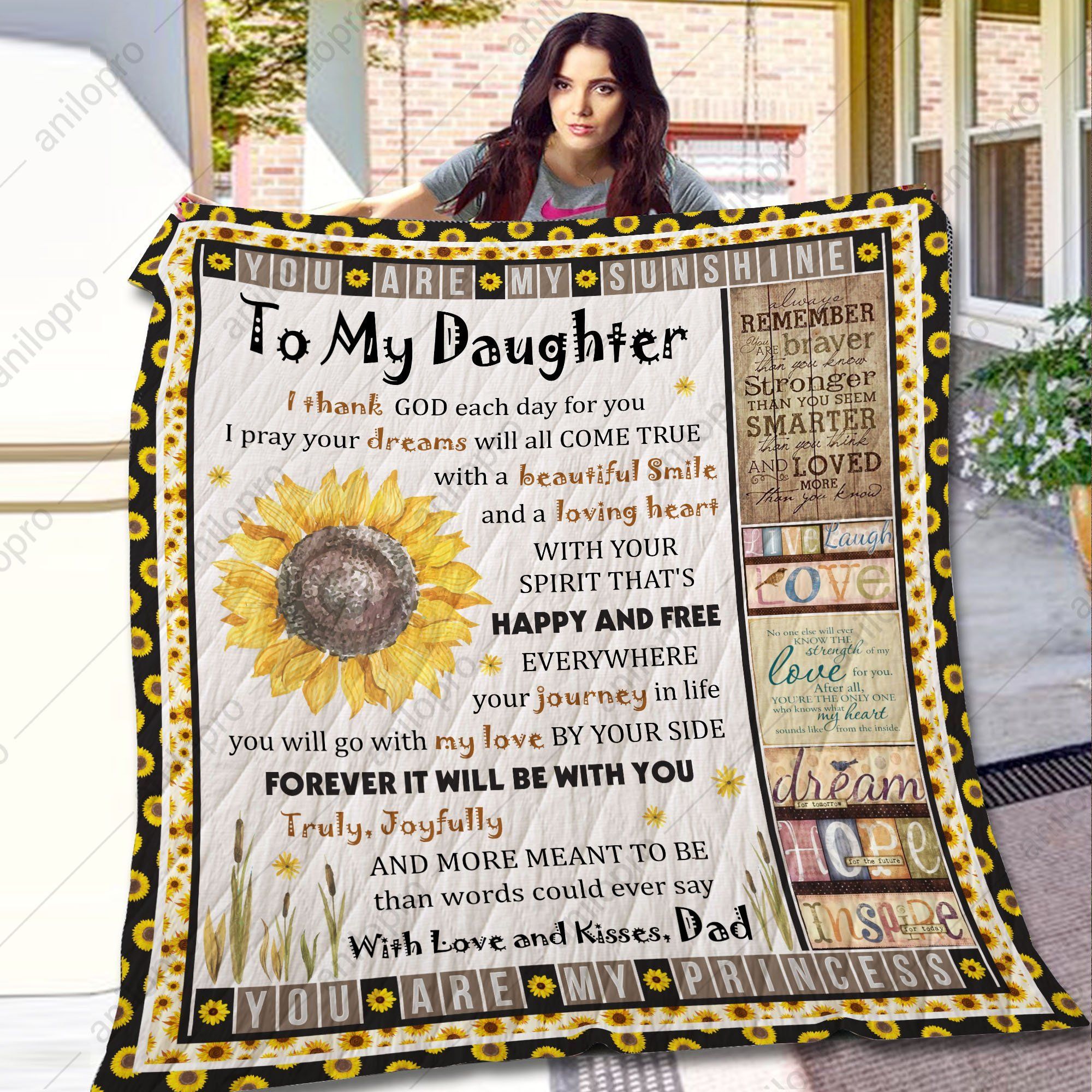 Dad To Daughter My Love Will Be With You GS-CL-DT3006 Quilt Blanket