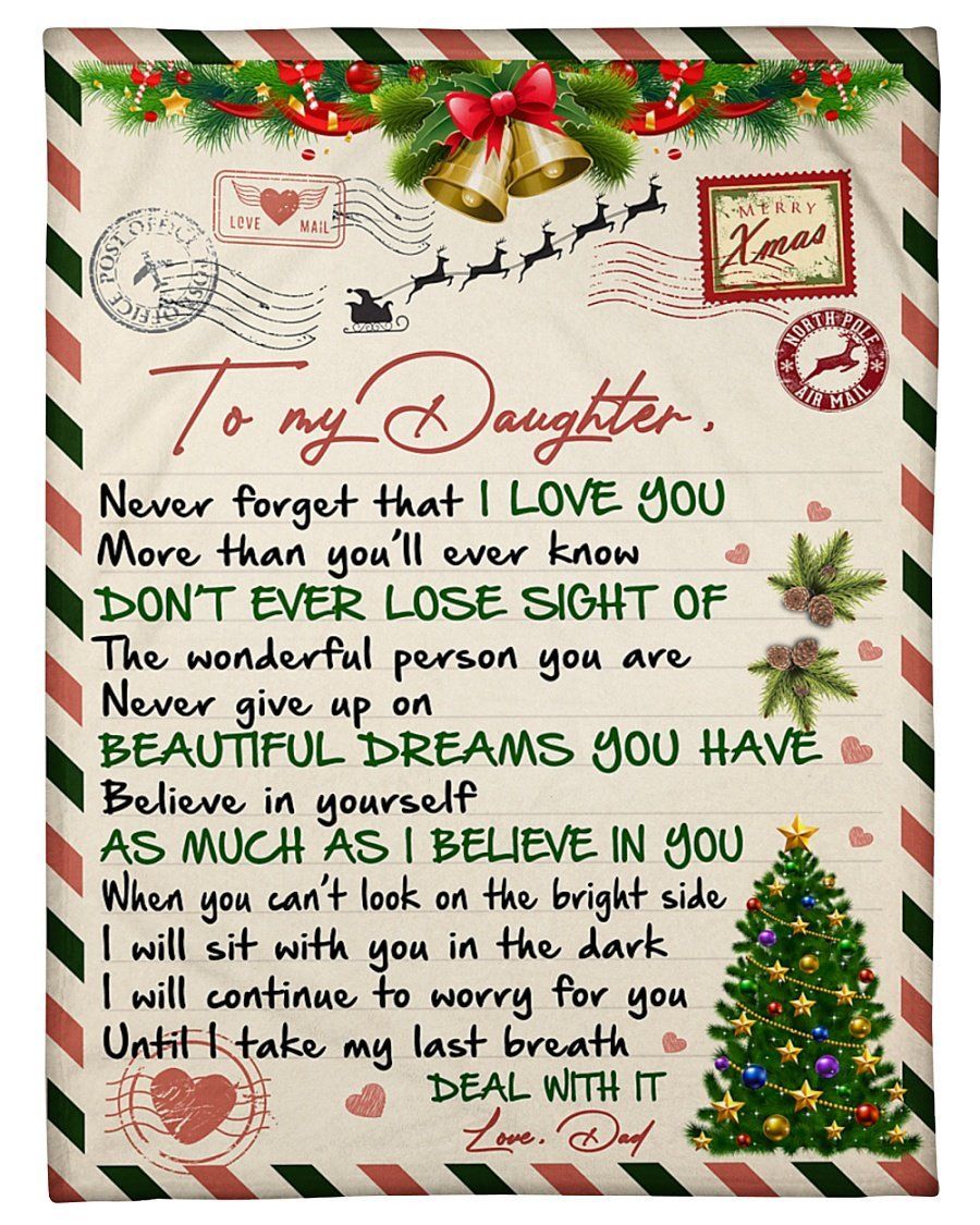 Dad To Daughter Never Give Up On Beautiful Dreams Fleece Blanket Fleece Blanket