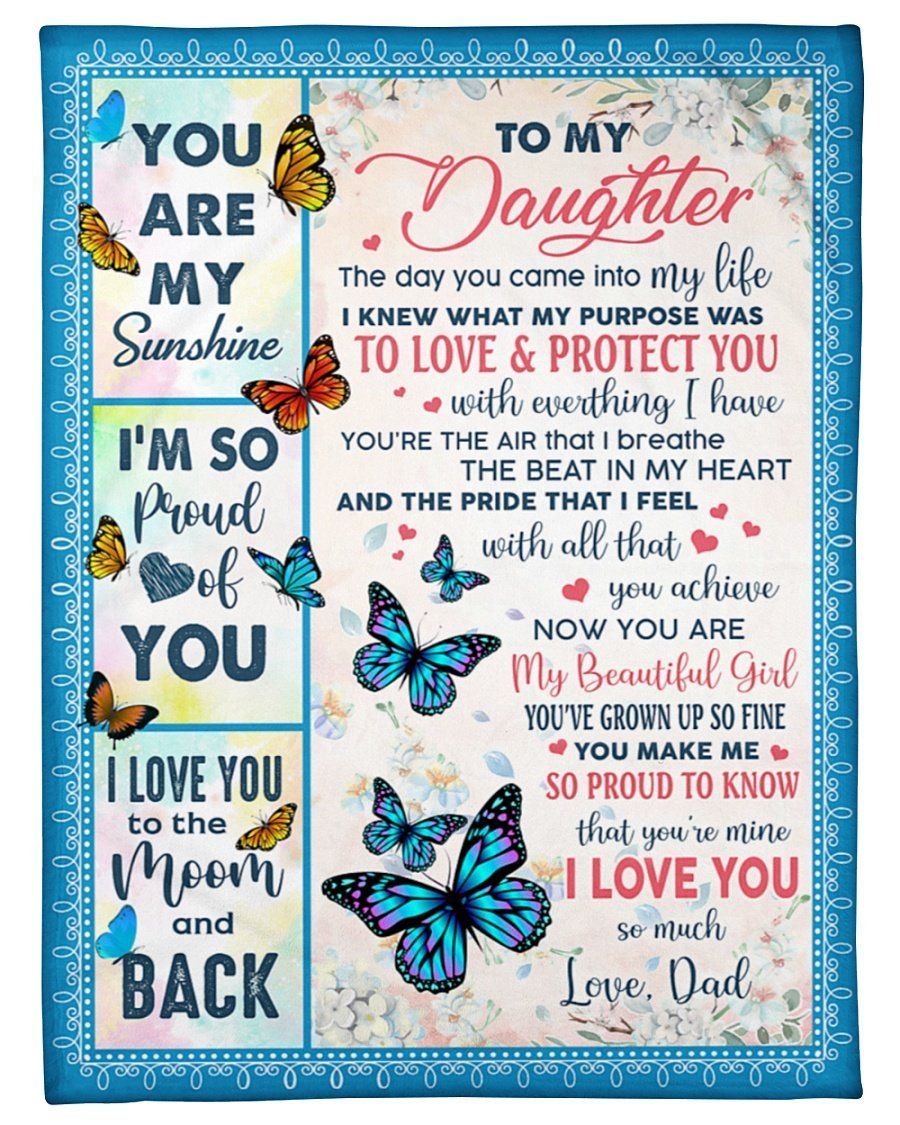 Dad To Daughter Now You Are My Beautiful Girl Fleece Blanket Fleece Blanket