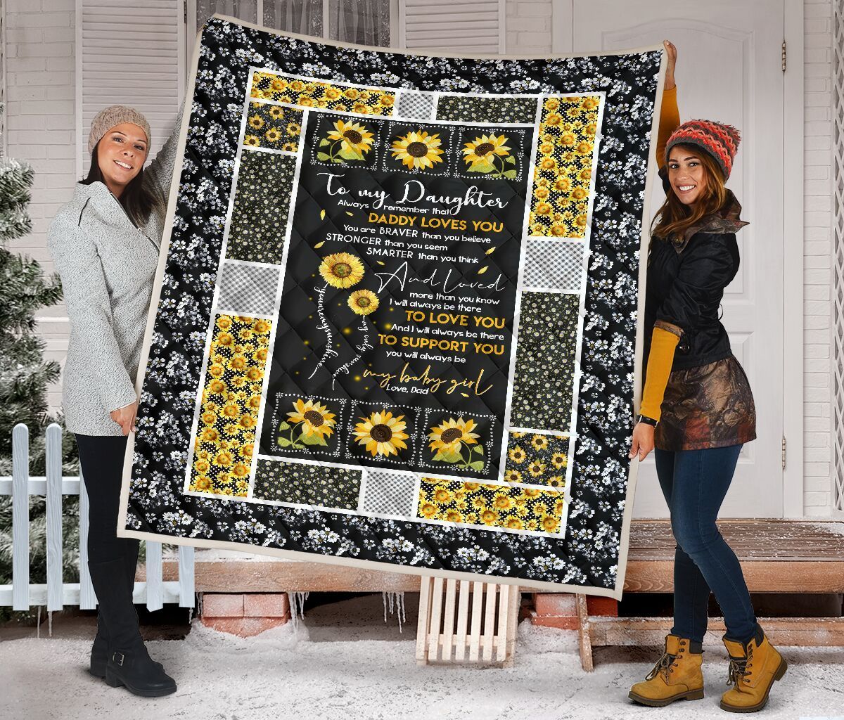 Dad To Daughter Sunflower GS-CL-NT1307 Quilt Blanket