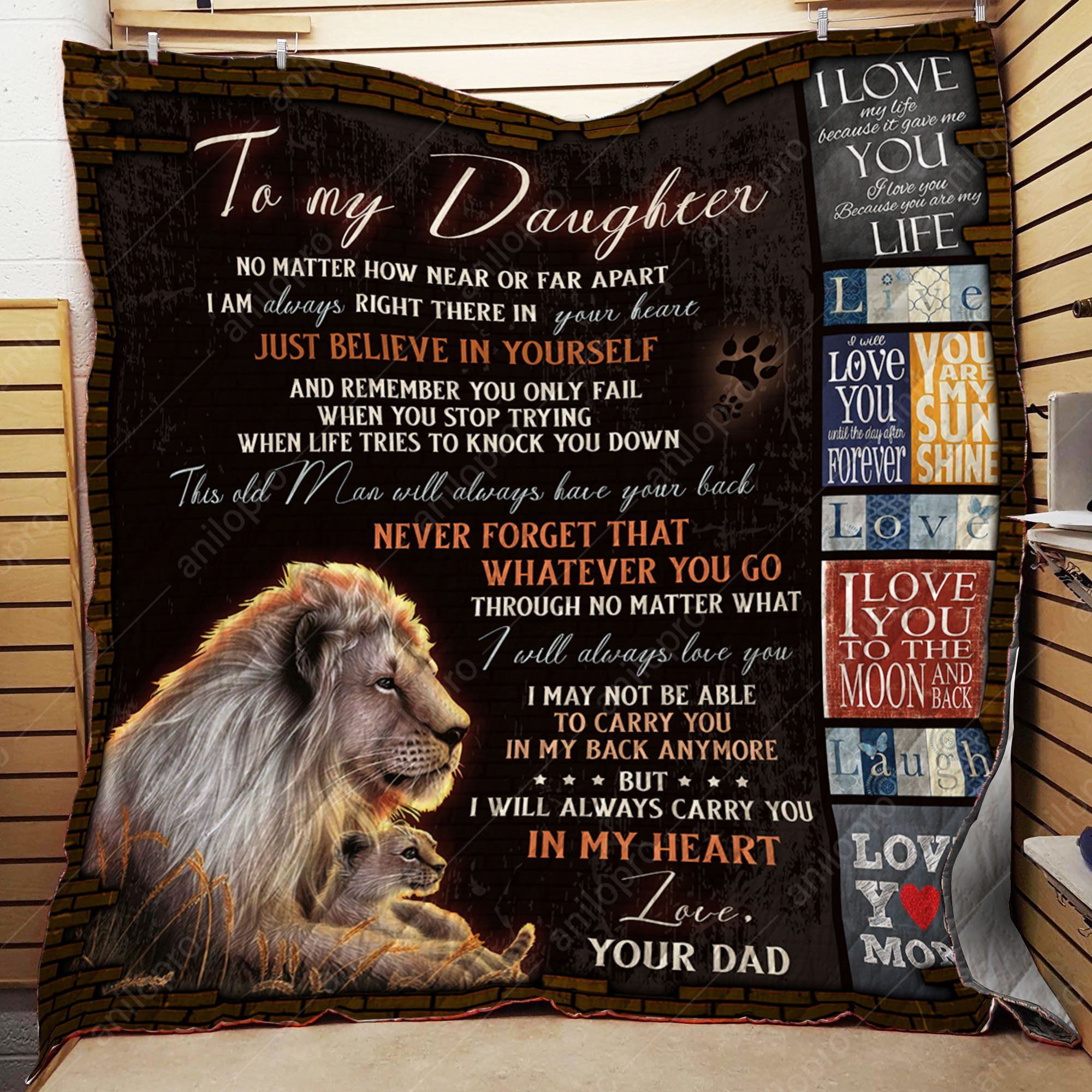 Dad To Daughter This Old Man Quilt Blanket DHC040120179TD