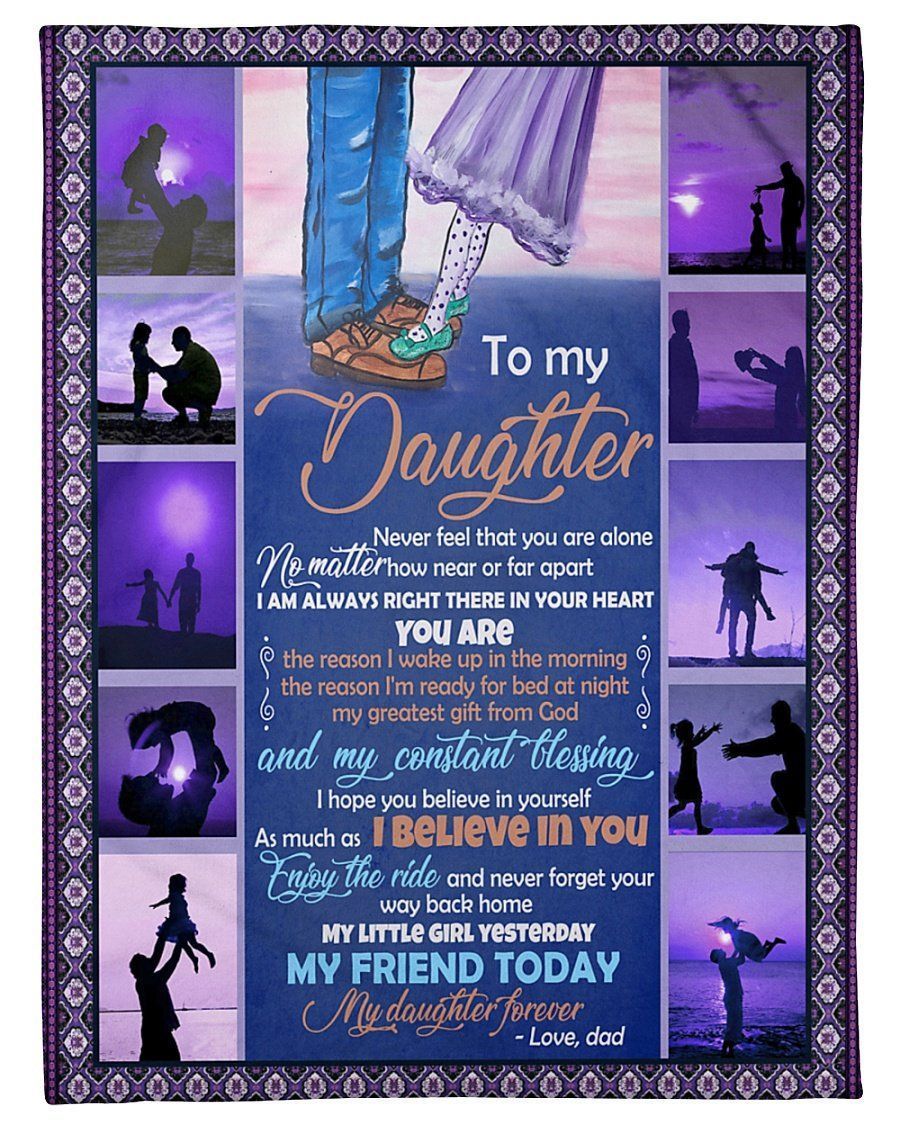 Dad To Daughter With Love Trending For Family Fleece Blanket