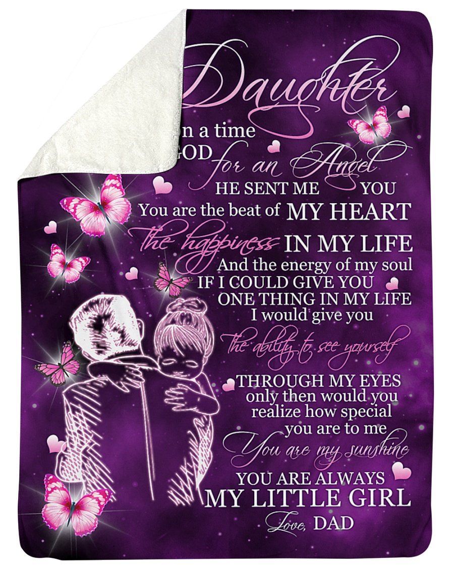 Dad To Daughter You Are The Beat Of My Heart Fleece Blanket Sherpa Blanket