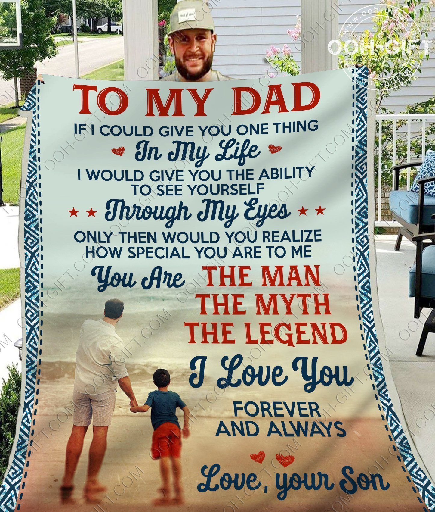 Dad To My Dad Sherpa Fleece Blanket