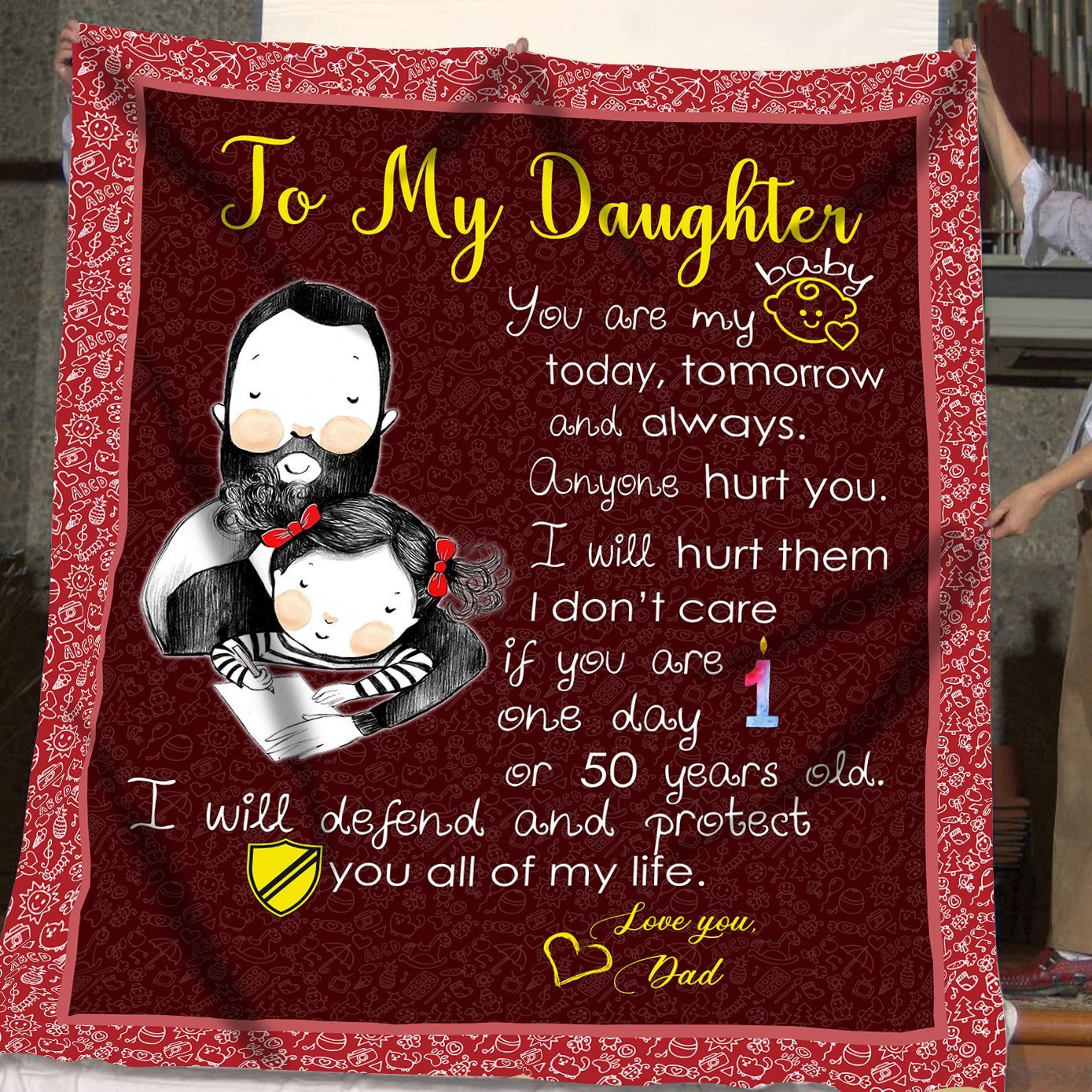 Dad To My Daughter Sherpa Fleece Blanket