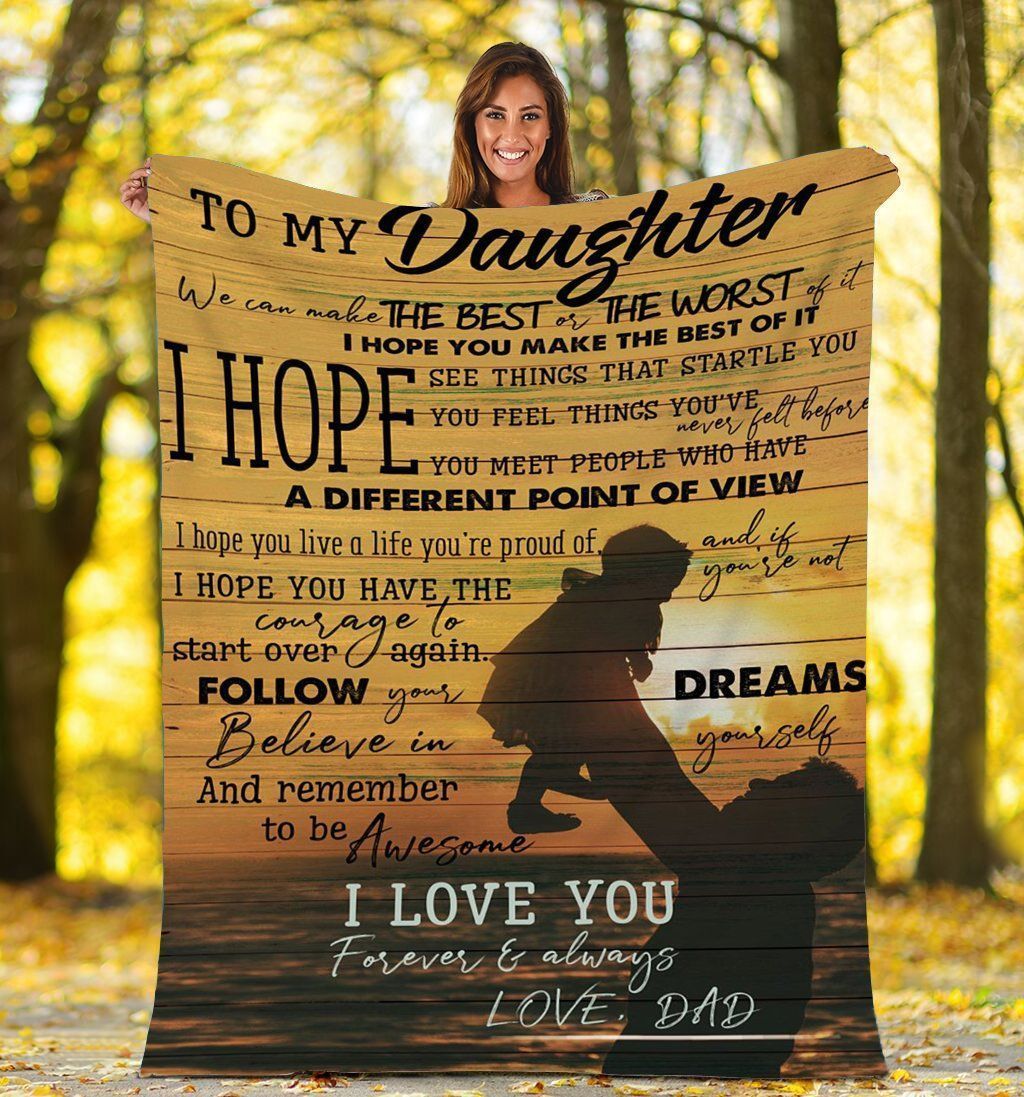 Dad To My Daughter Fleece Blanket