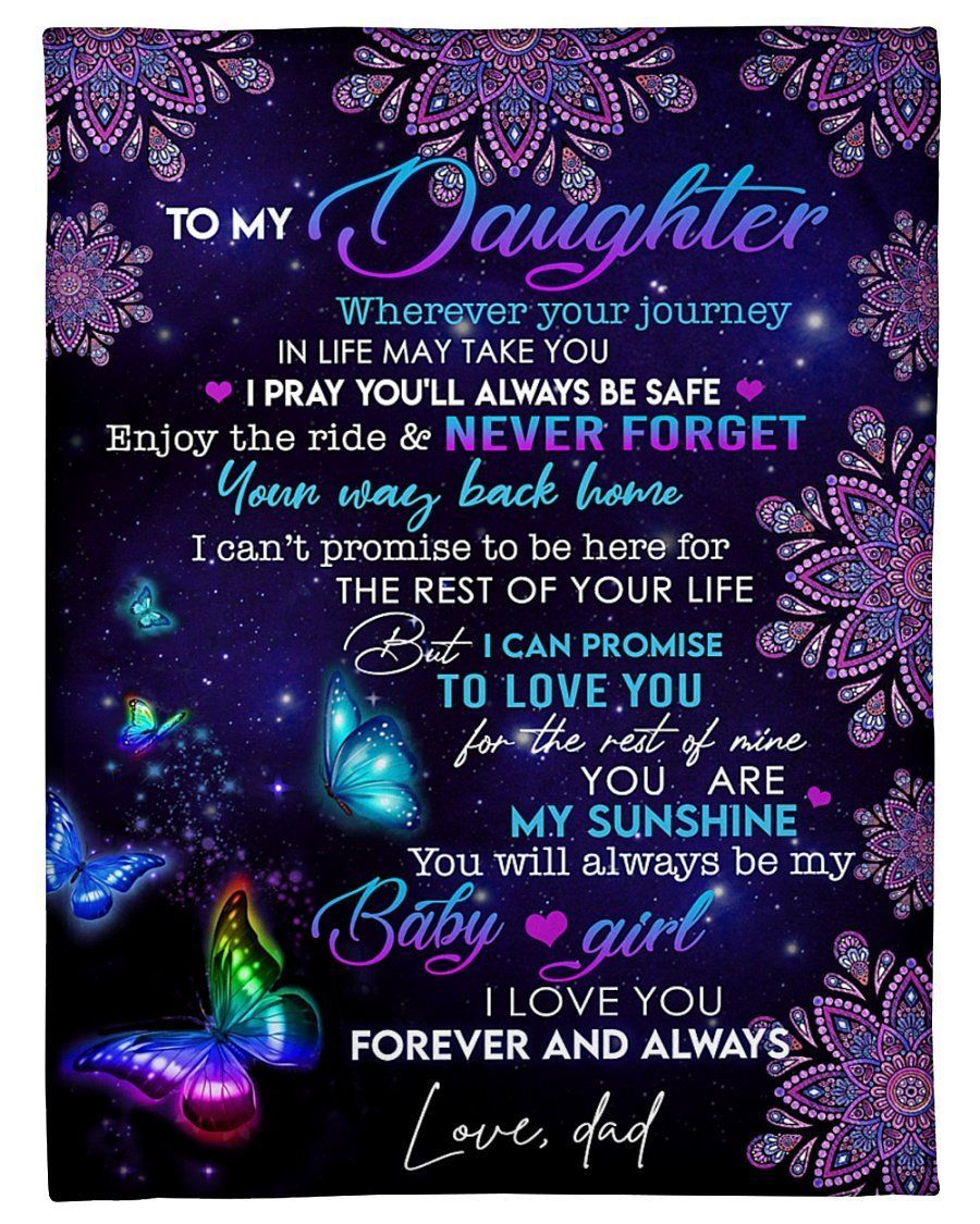 Dad To My Daughter Fleece Blanket Enjoy The Ride Fleece Blanket