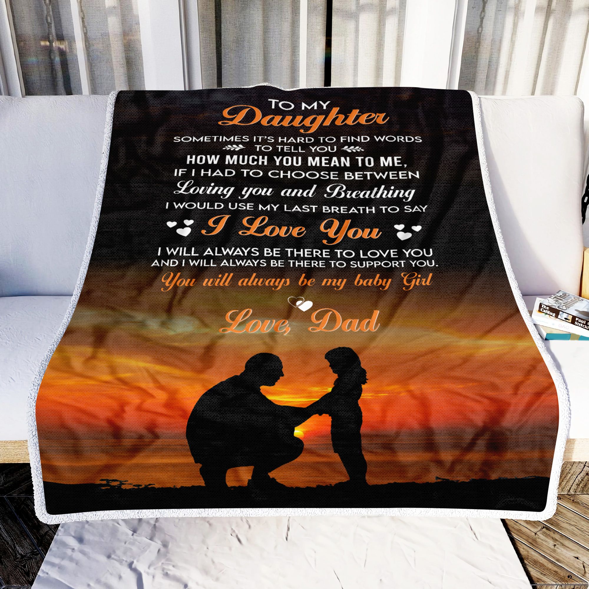 Dad To My Daughter I Love You Fleece Blanket