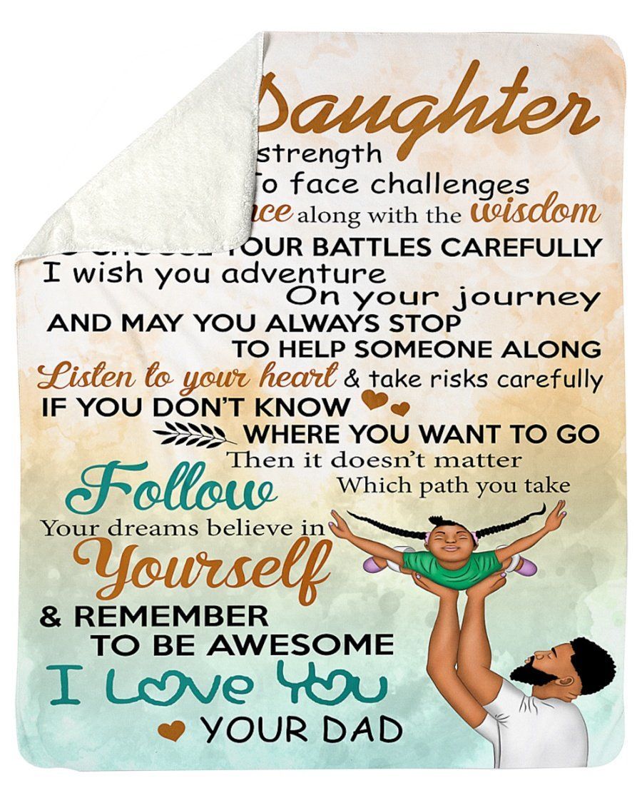 Dad To My Daughter Listen To Your Heart Fleece Blanket Sherpa Blanket