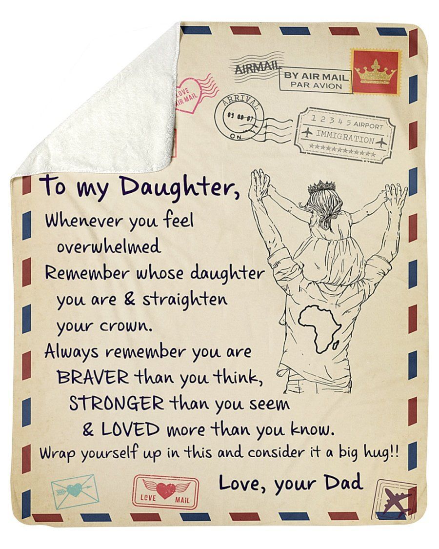 Dad To My Daughter Loved More Than You Know Fleece Blanket Sherpa Blanket