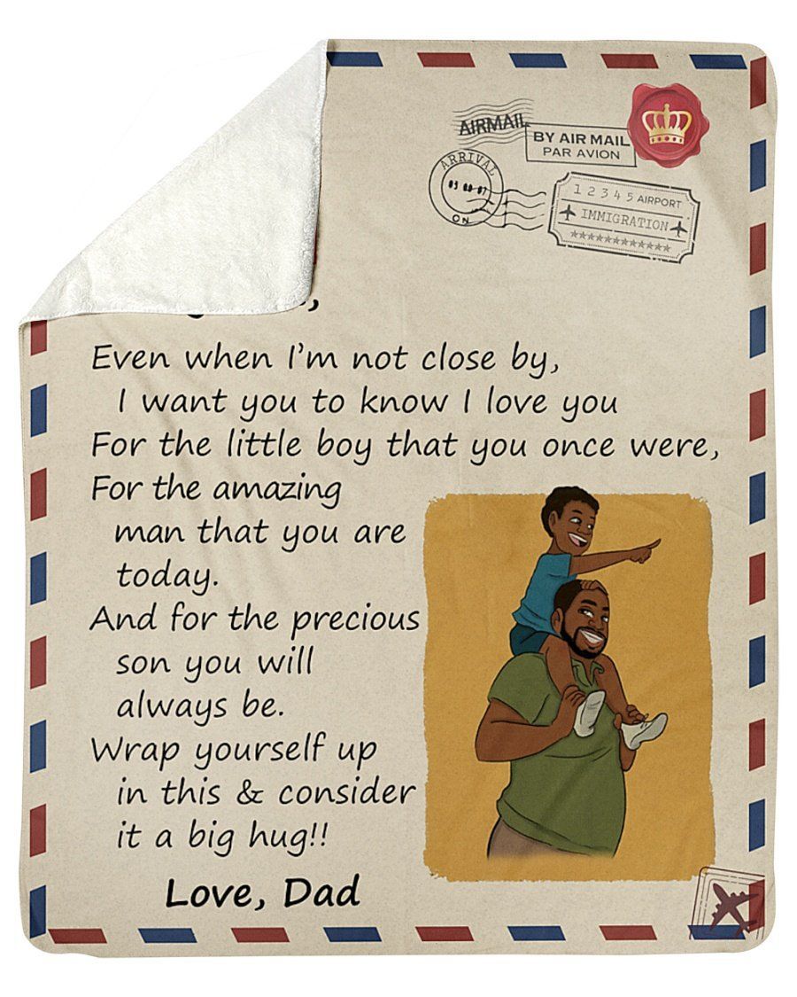 Dad To My Son For The Amazing Man That You’re Today Fleece Blanket Sherpa Blanket