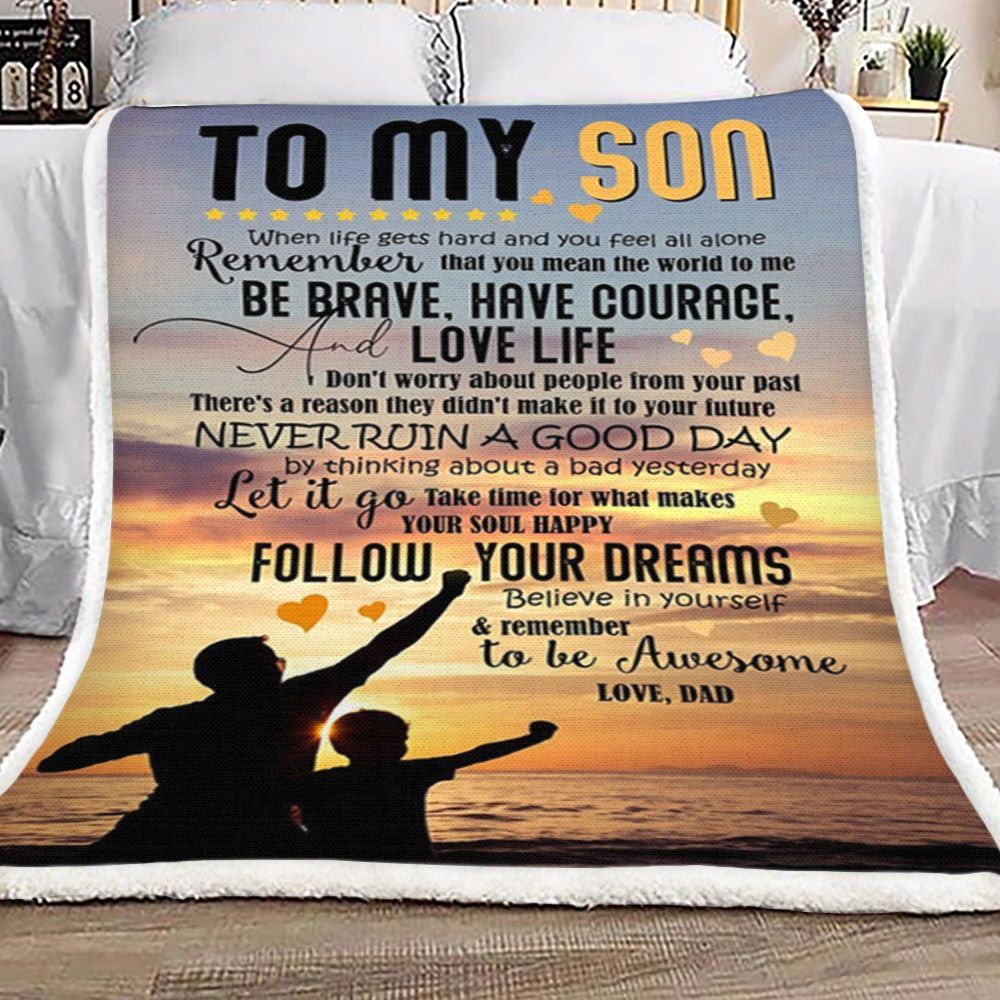 Dad To Son Sherpa Fleece Blanket