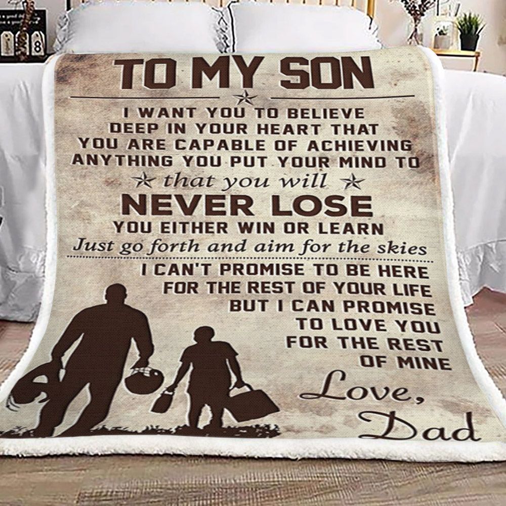 Dad To Son Sherpa Fleece Blanket