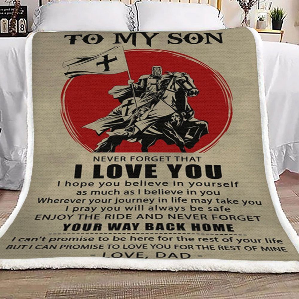 Dad To Son Sherpa Fleece Blanket