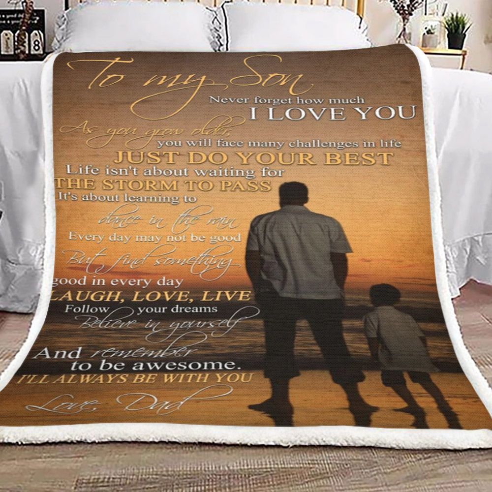 Dad To Son Sherpa Fleece Blanket