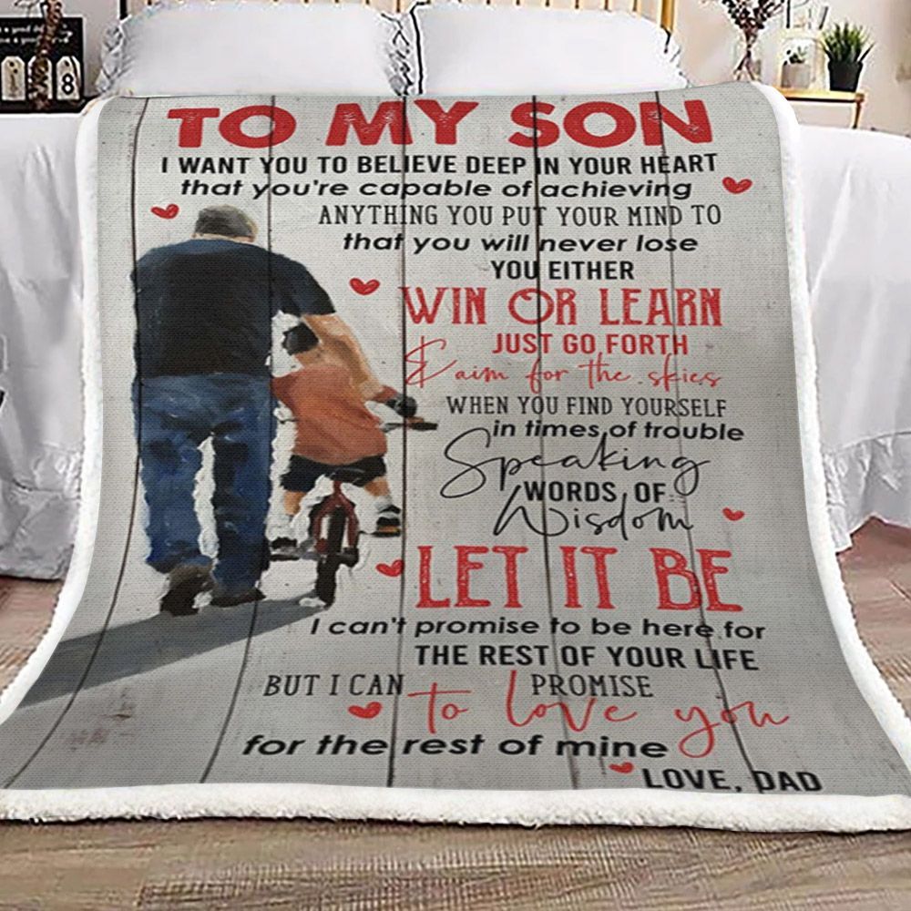 Dad To Son Sherpa Fleece Blanket