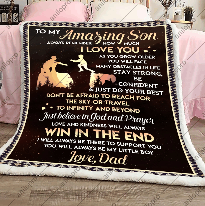 Dad To Son Sherpa Fleece Blanket