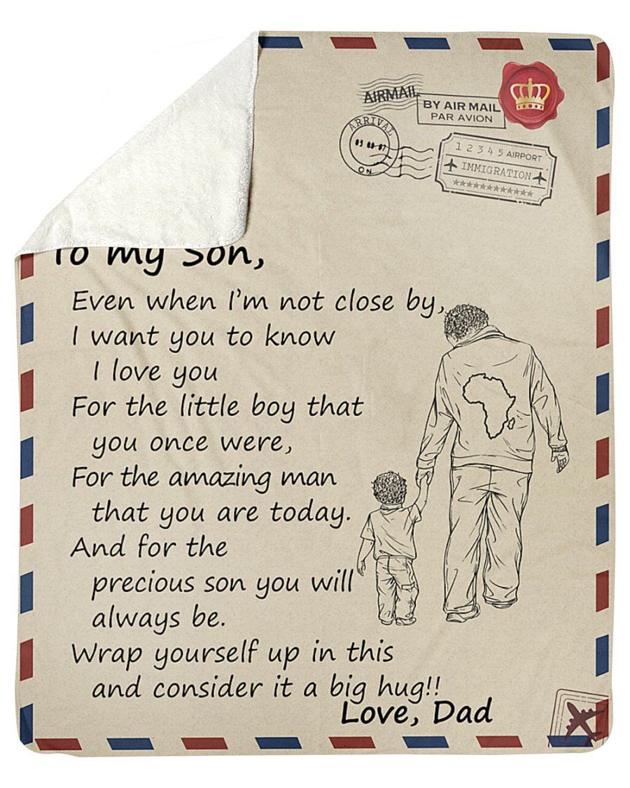 Dad To Son For The Little Boy That You Once Were Fleece Blanket Sherpa Blanket